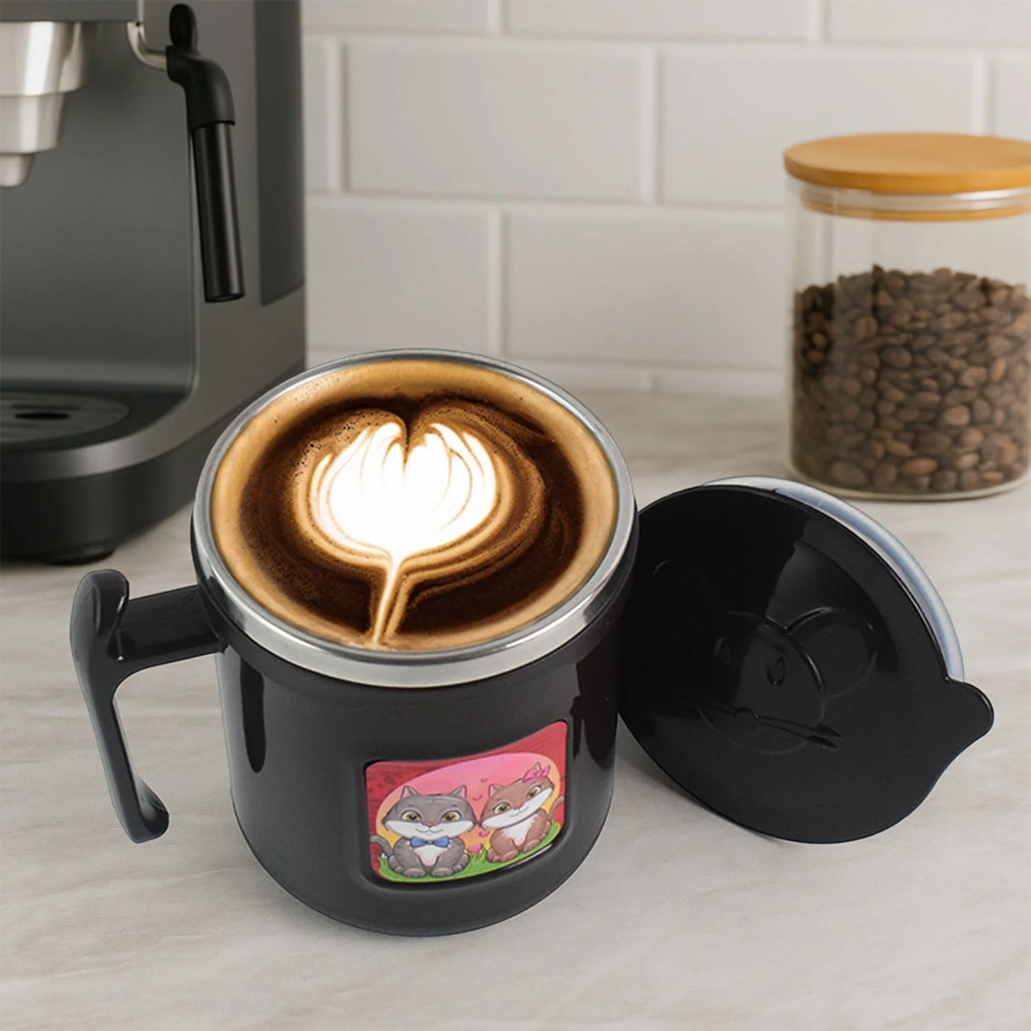 Customize 1 Pc Apex Cat Mug – 250 ml Stainless Steel Insulated Inner Cute Cat Print - Image 5