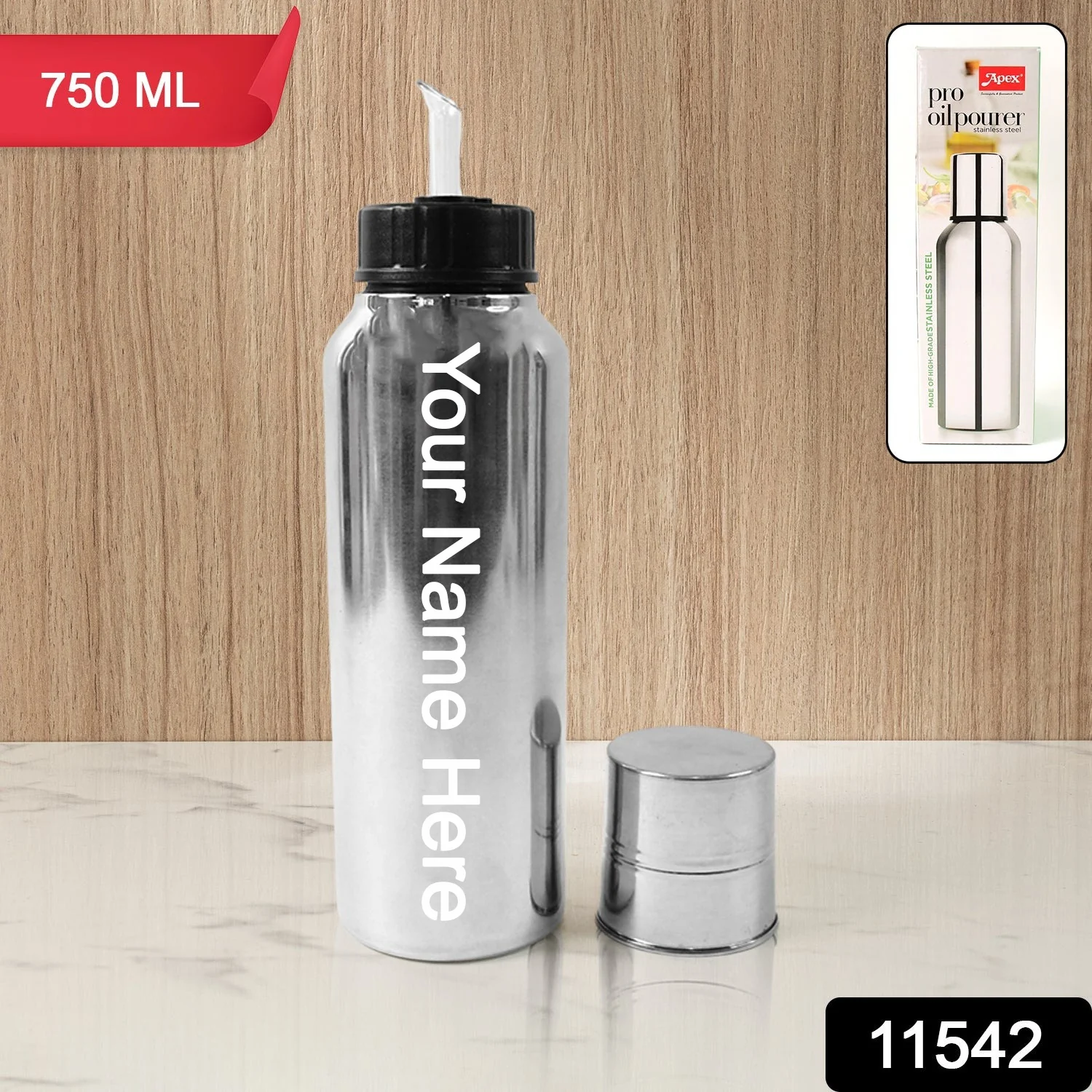 Customize Apex Pro Stainless Steel Oil Pourer – 750ml (1 Pc) - Image 2