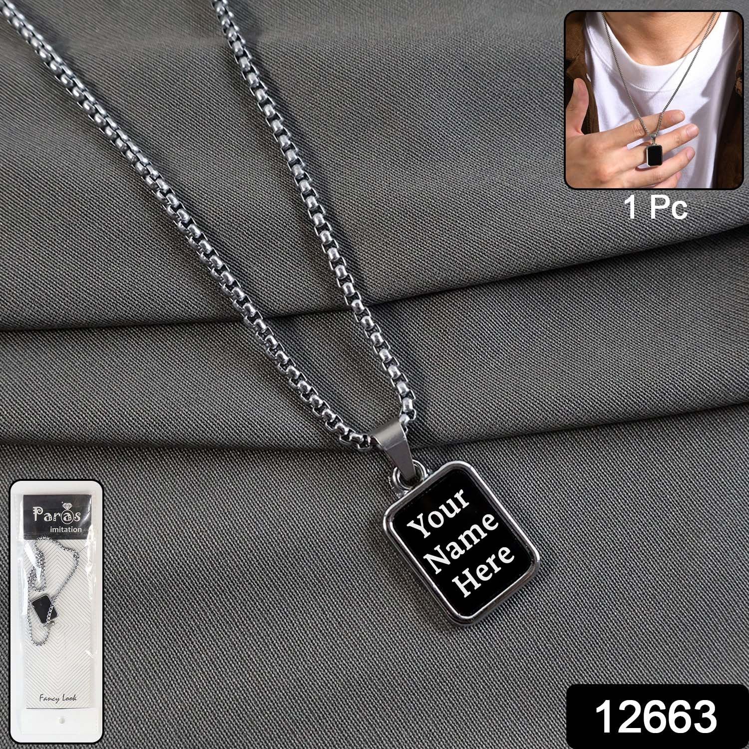 Customize / Personalized Premium Stainless-Steel Men’s Fashion Pendant Chain (1 Pc) - Image 2