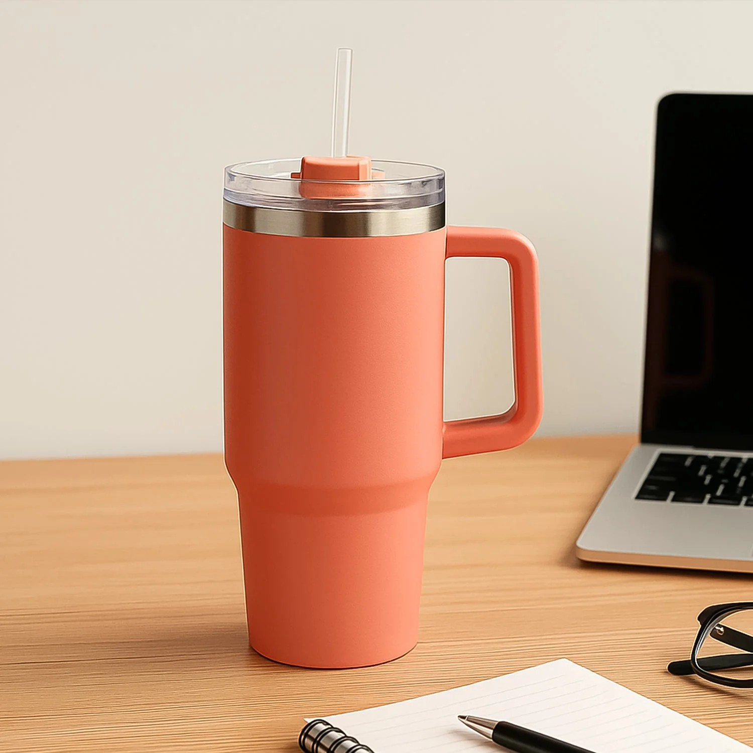 Customize / personalized Peach Large Insulated Travel Mug, Tumbler (1200ML - 1 Pc) - Image 3