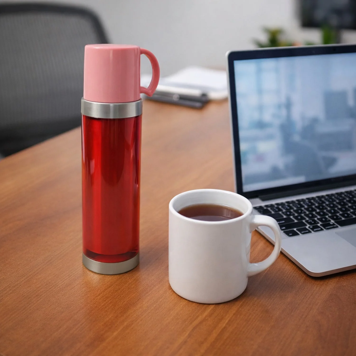 Customize Insulated Travel Mug Bottle with Handle Lid (500 ML) - Image 3