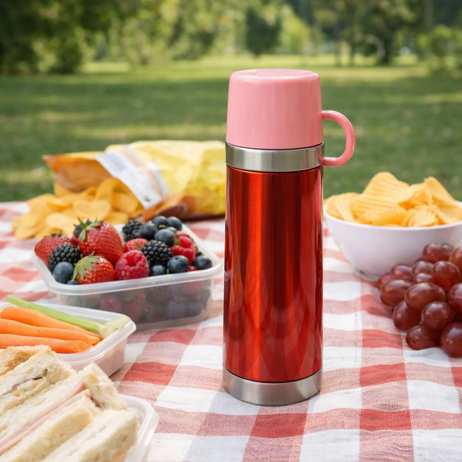 Customize Insulated Travel Mug Bottle with Handle Lid (500 ML) - Image 4