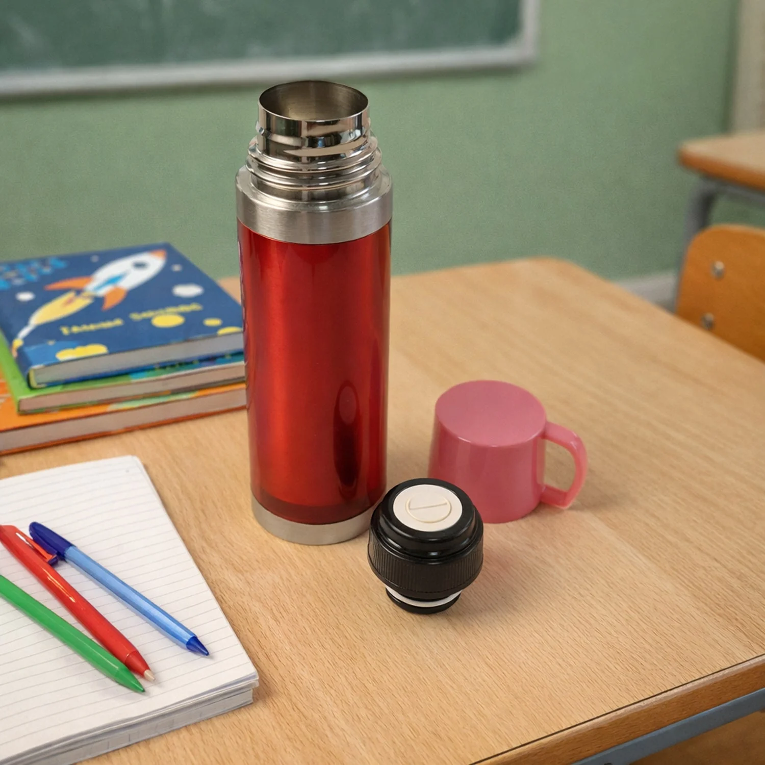 Customize Insulated Travel Mug Bottle with Handle Lid (500 ML) - Image 6