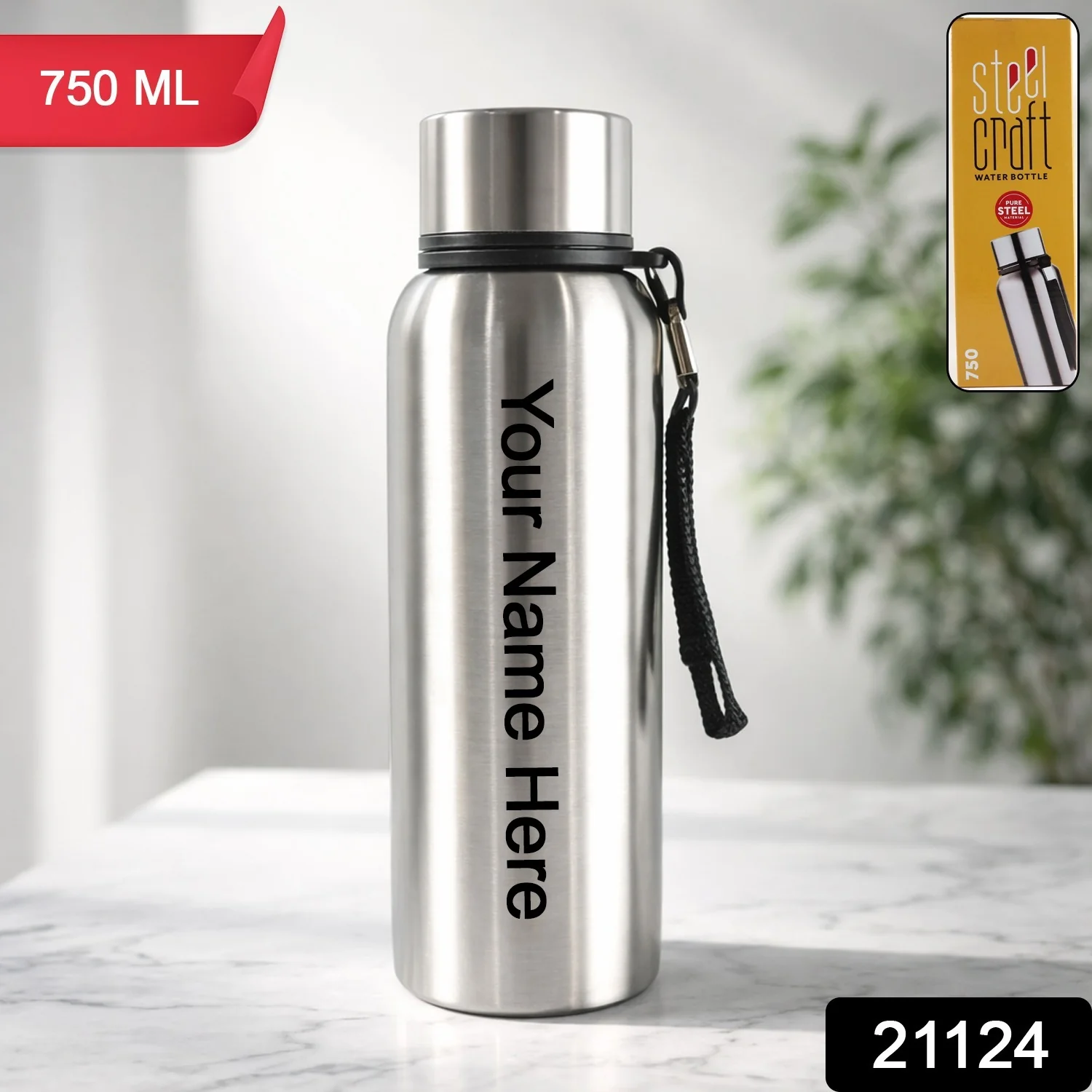 Custom Stainless Steel Vacuum-Insulated Drink Water Bottle (750 ML) - Image 2
