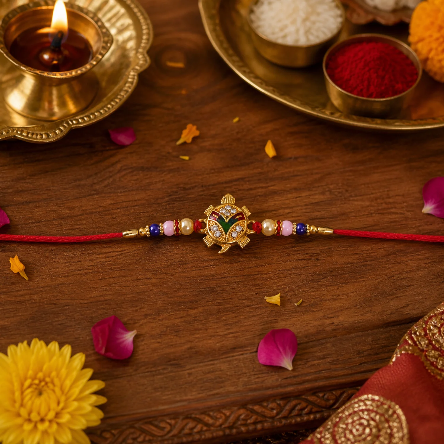 Traditional Tortoise Charm Rakhi - Image 5