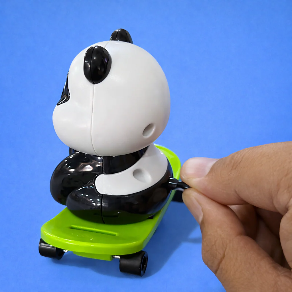Wind-Up Panda Skateboard Toy for Kids with Moving Wheels - Image 3