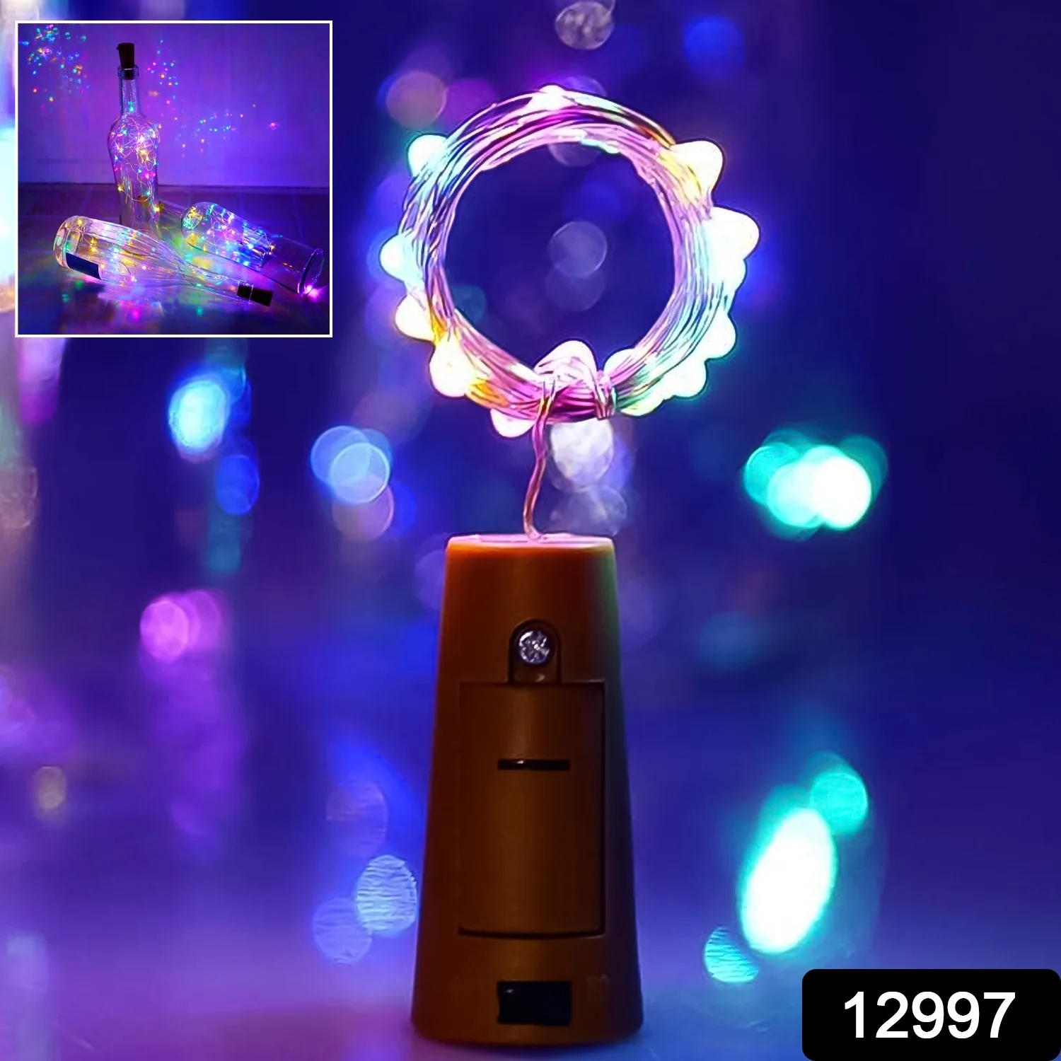 Wine Bottle Cork LED String Light, 2M Cable Multicolor, Battery Operated (1 Pc) - Image 2