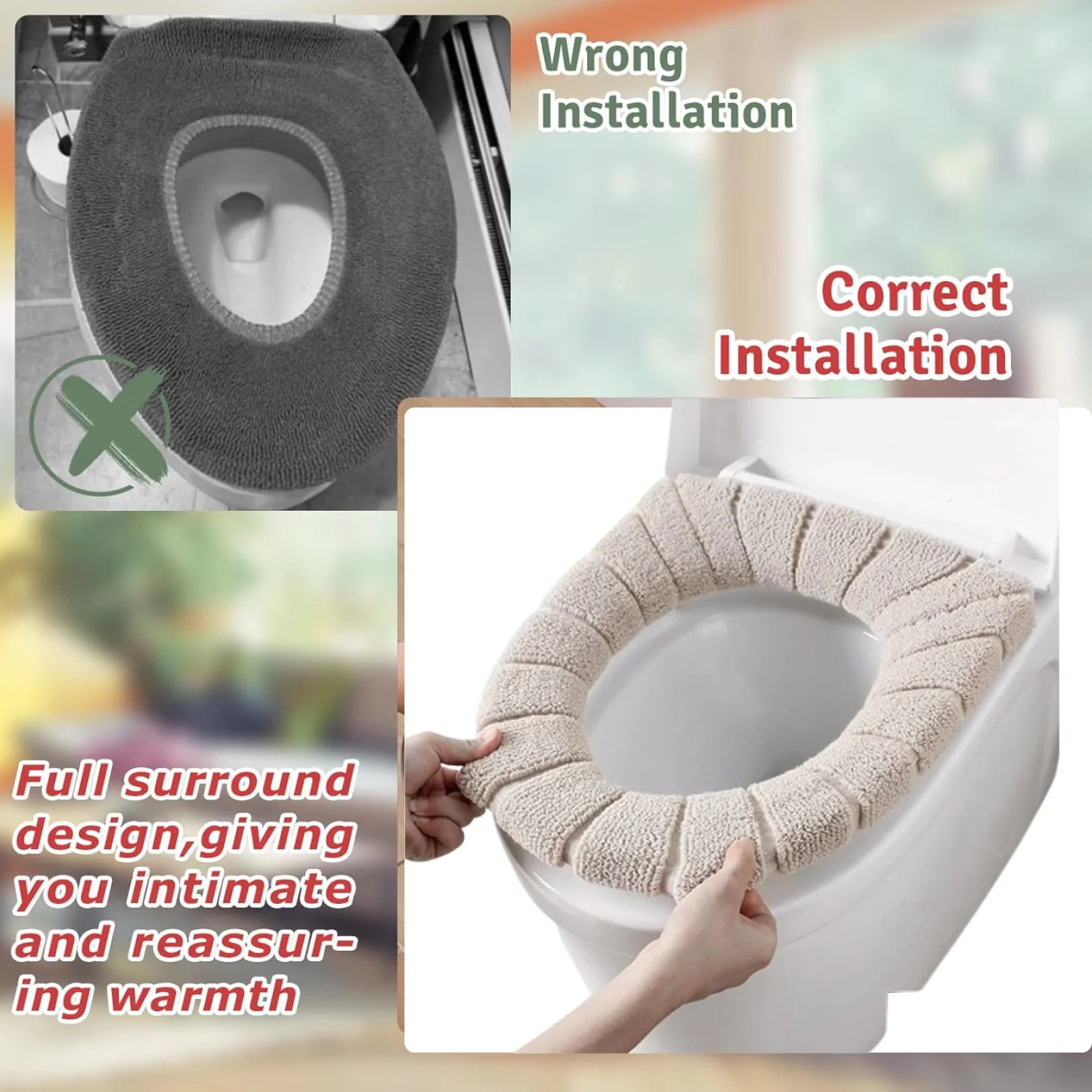 Winter Comfortable Soft Toilet Seat Mat Cover Cushion Plush - Image 4