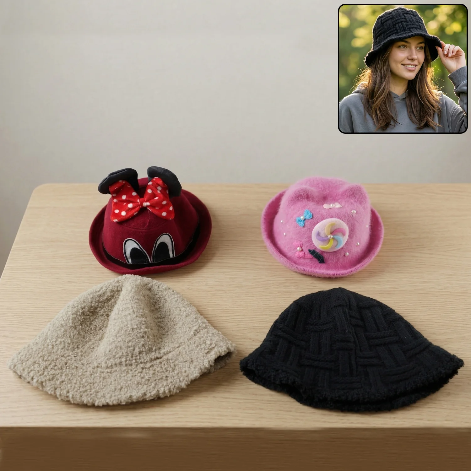 Winter And Summer Bucket Style Cap for Men Women & Kids 1 Pc - Image 3