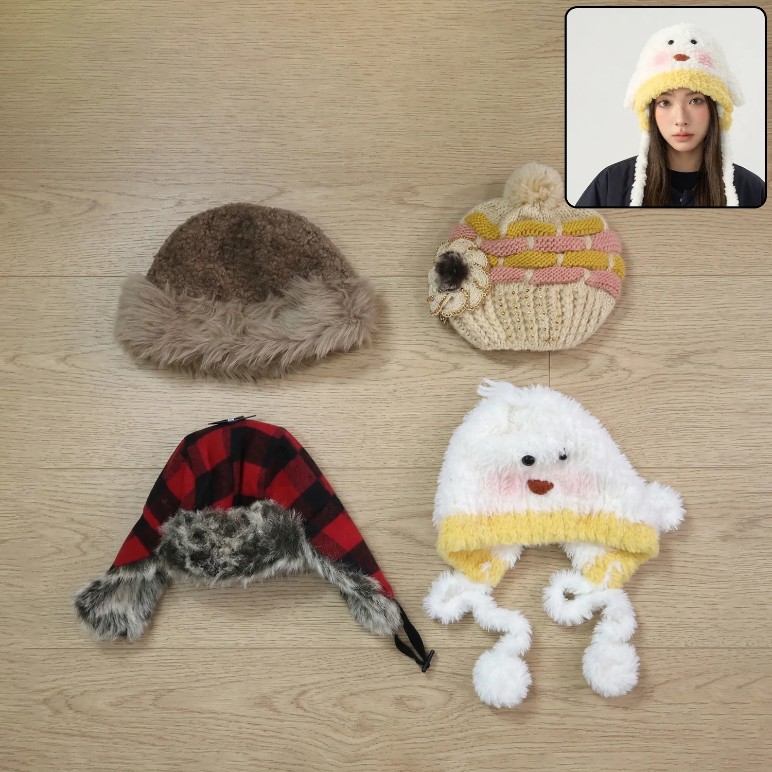 Winter Warm Woolen Cap and Lightweight Summer Fashion Cap (1 Pc, Mix Random Design) - Image 3