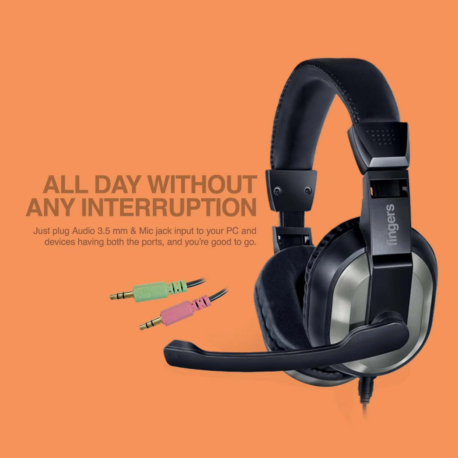Wired Headset with Adjustable Headband & Noise-Isolating Mic Set - Image 3