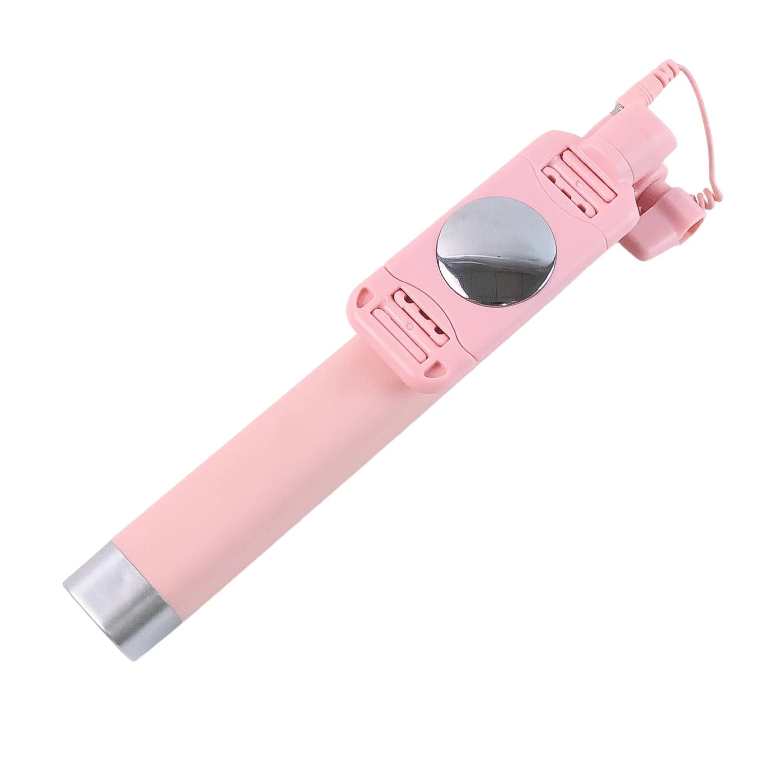 Wired Selfie Stick with Rearview Mirror & Built-In Shutter Button (1 Pc) - Image 5
