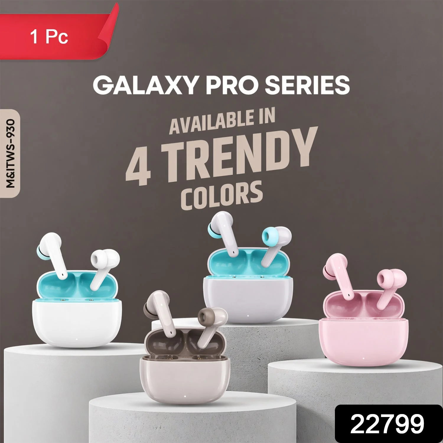 Galaxy Pro Series Wireless Bluetooth Earbuds (1 Pc, Mix Color) - Image 2