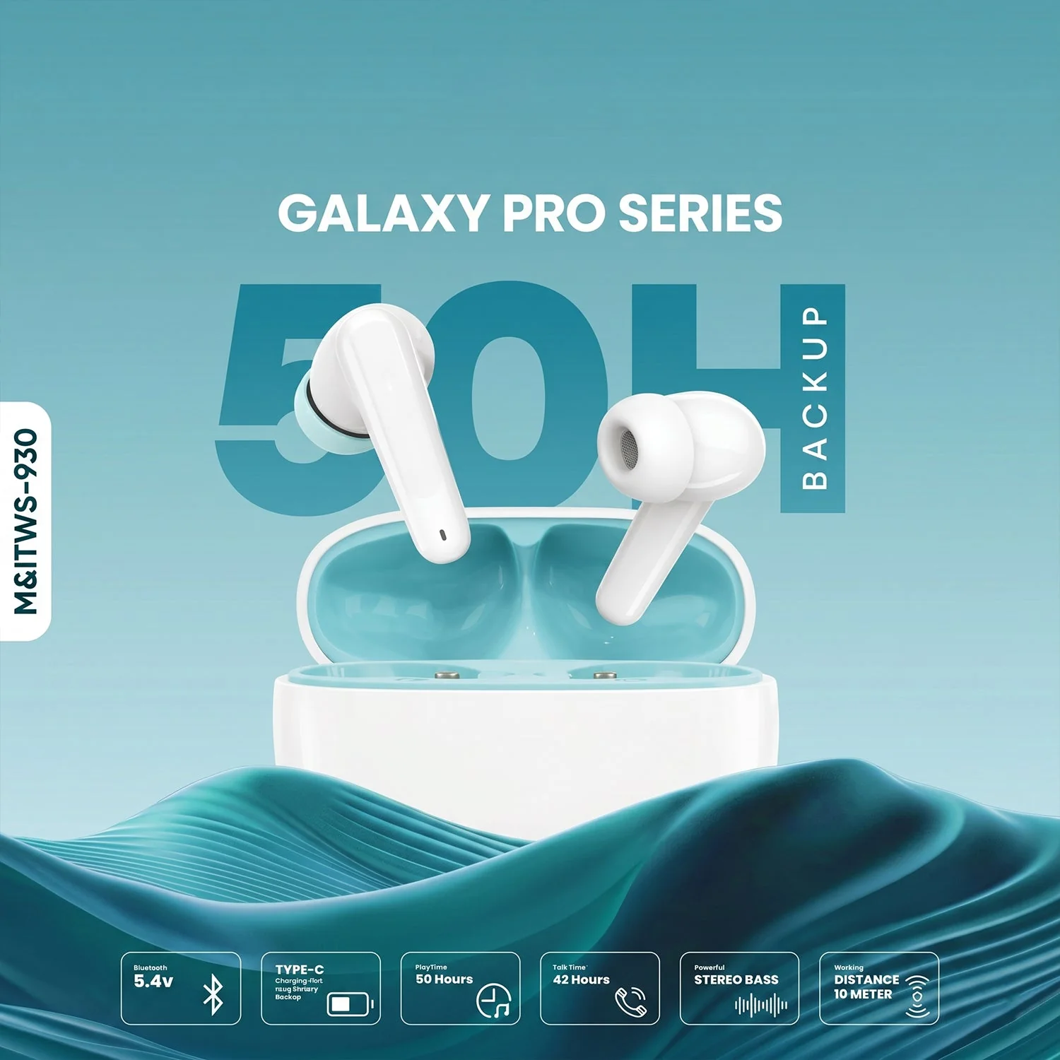 Galaxy Pro Series Wireless Bluetooth Earbuds (1 Pc, Mix Color) - Image 6