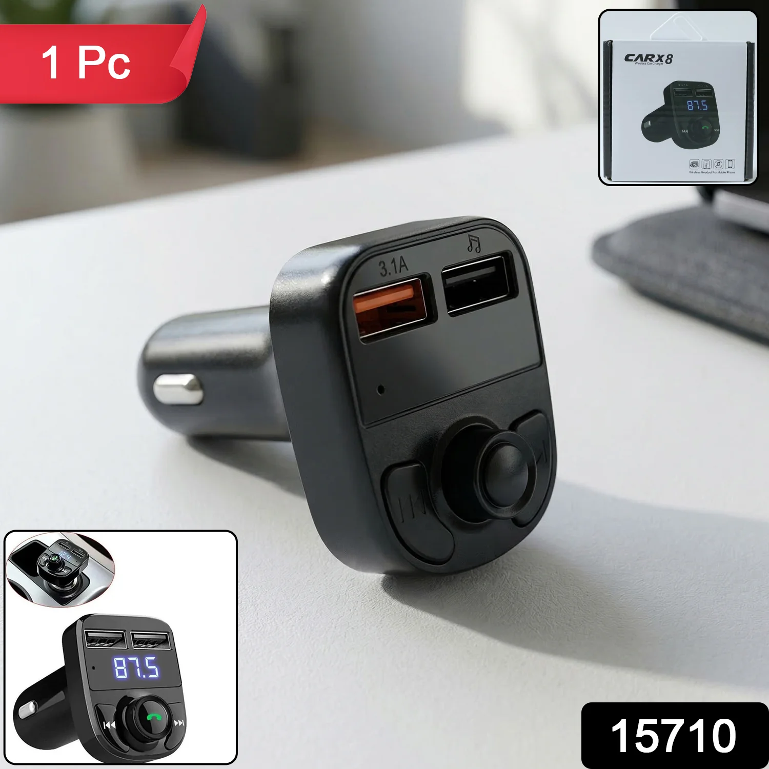 Wireless Car Charger With Dual USB Fast Charging Ports 1 Pc - Image 2