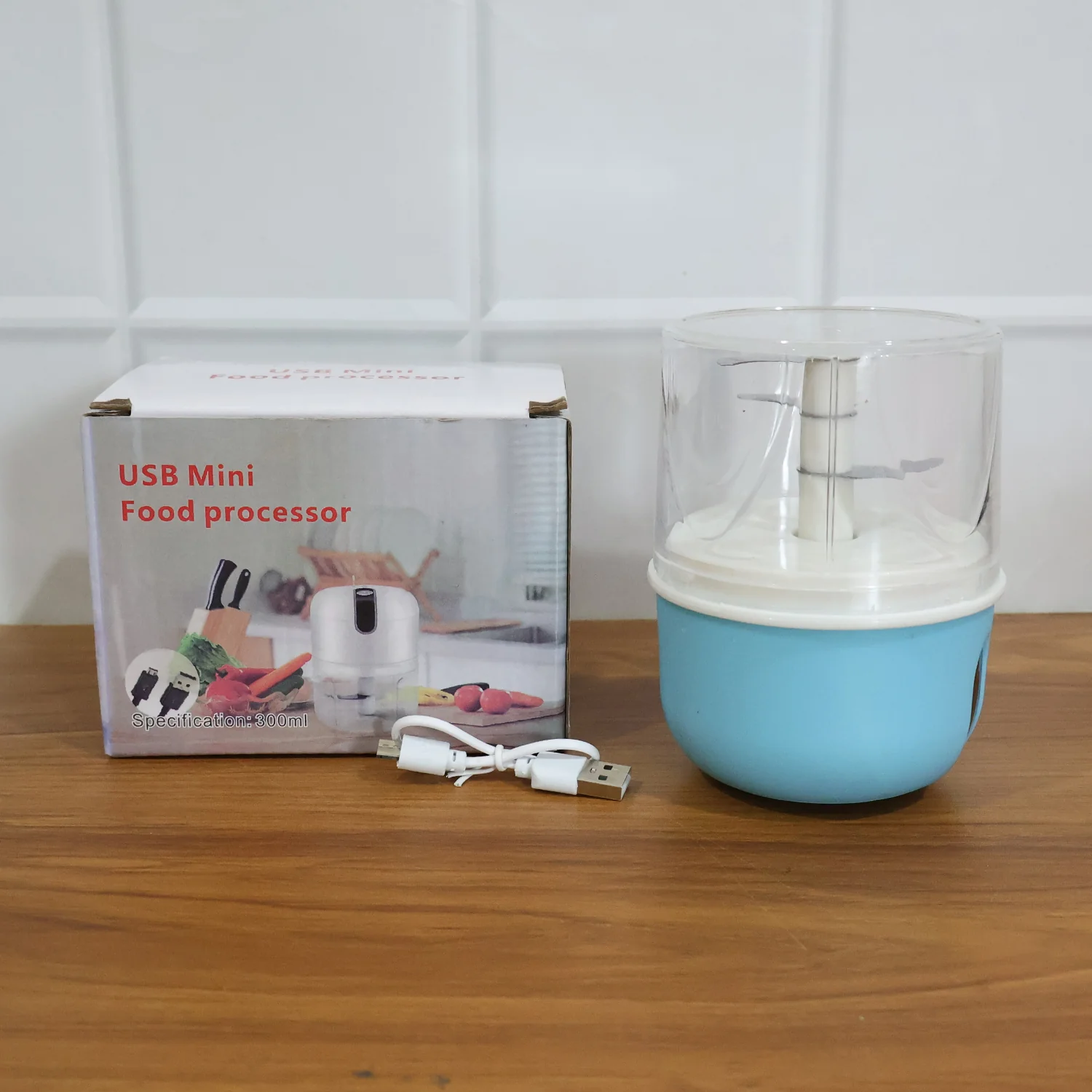 Wireless USB Rechargeable Mini Electric Garlic Machine / Chopper 3 Blades (300Ml) - Image 13