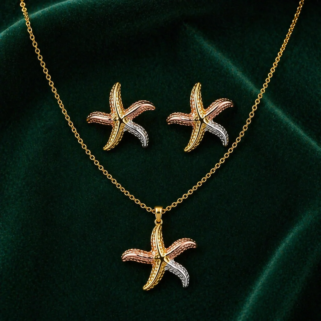 Women Anti Tarnish Gold Plated Bow Necklace Set with Earrings | Premium Waterproof Korean Jewellery - Image 2