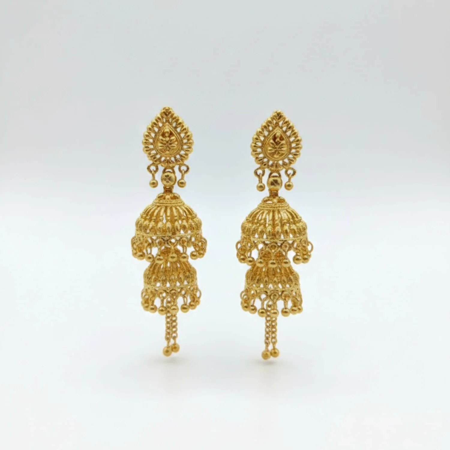 Women & Girl Traditional Jewellery Stylish Fancy Jhumki/Jhumka Earrings (Golden) - Image 4