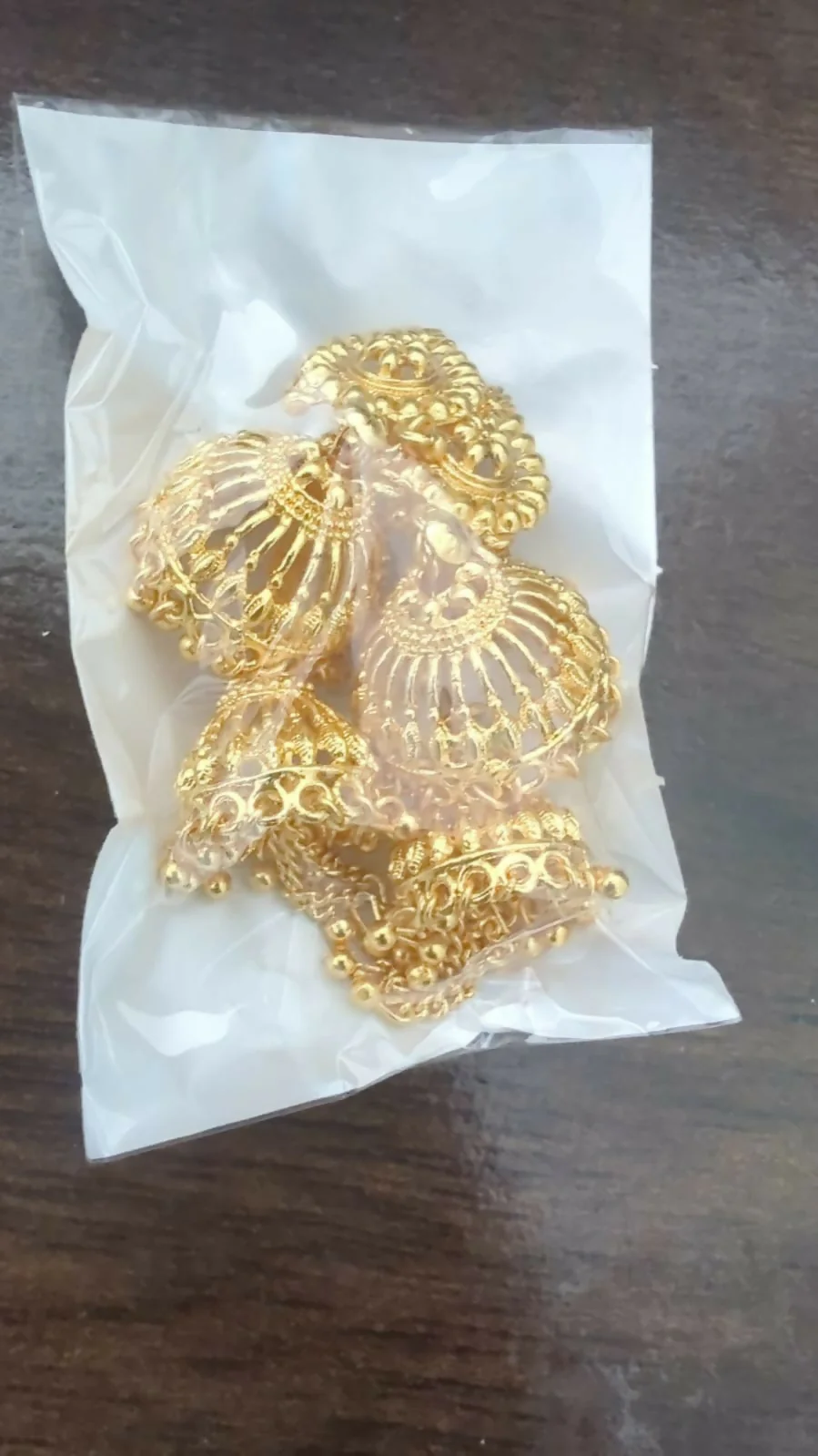Women & Girl Traditional Jewellery Stylish Fancy Jhumki/Jhumka Earrings (Golden) - Image 5