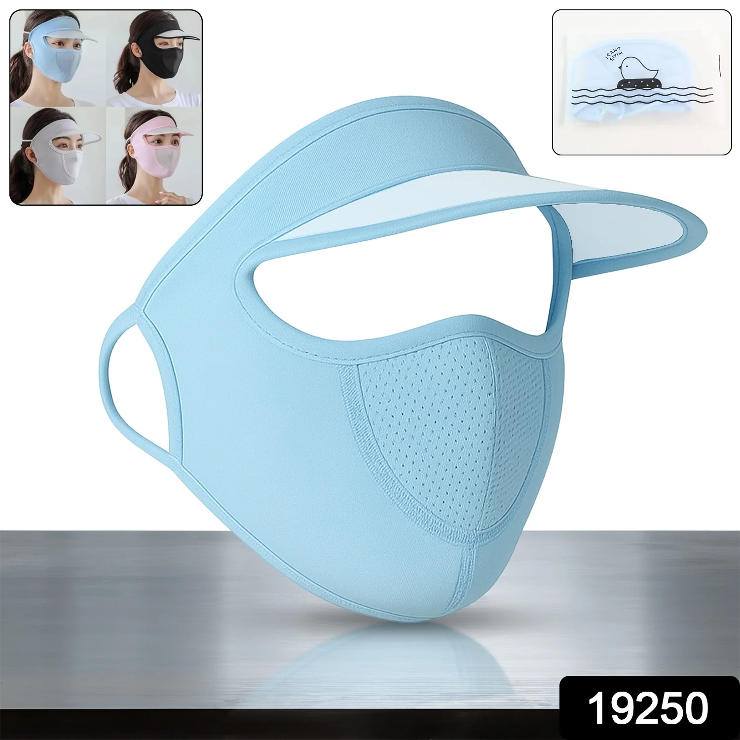 Women’s Full Face UV Protection Cap with Built-in Mask & Wide Brim Visor (1 Pc) - Image 2