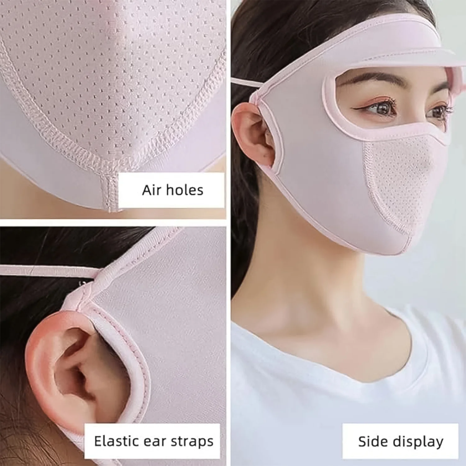 Women’s Full Face UV Protection Cap with Built-in Mask & Wide Brim Visor (1 Pc) - Image 5