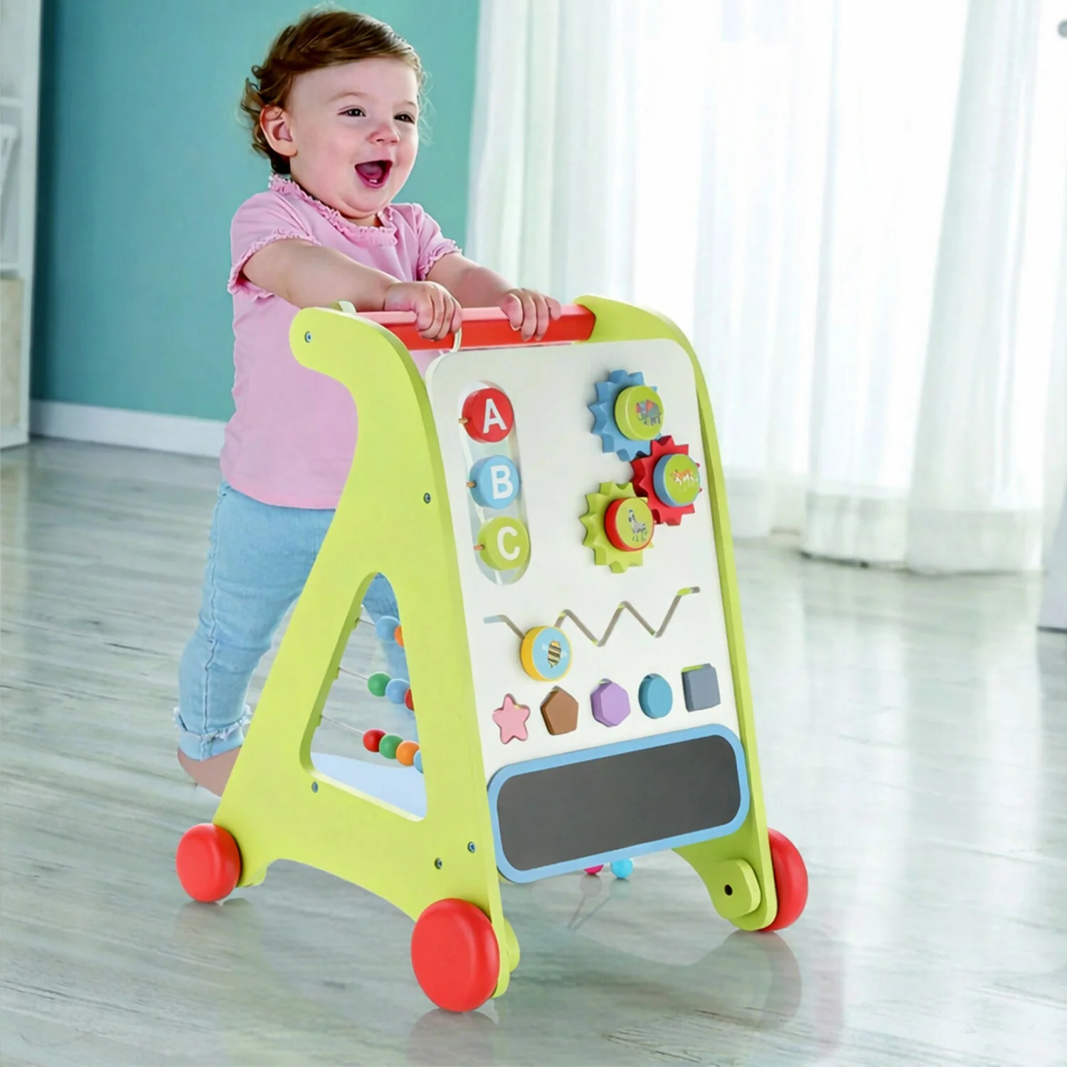 Aditi Wooden Baby Walker for Kids, Baby Walker with 6 Activities/Games - Image 2