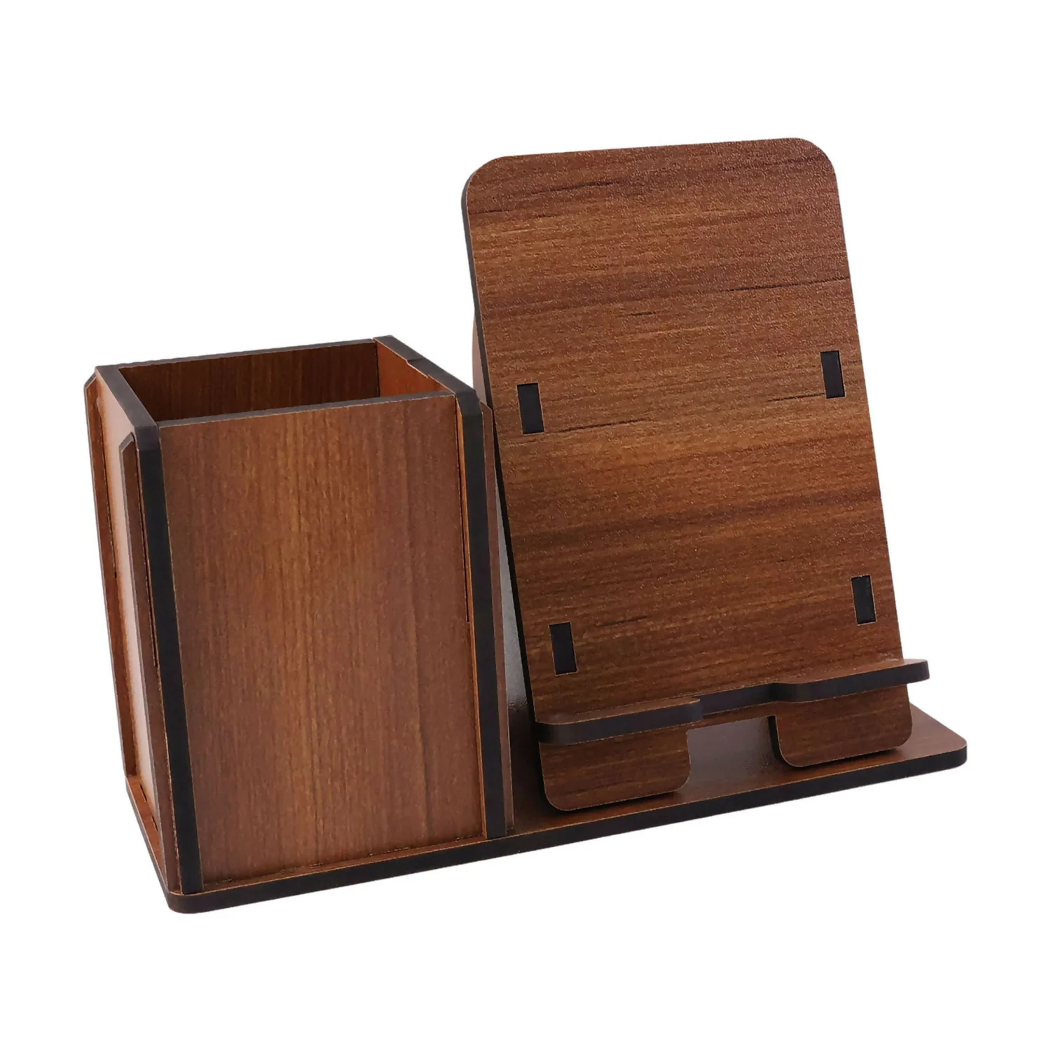 Wooden Desk Organizer with Phone & Tablet Stand - Image 5