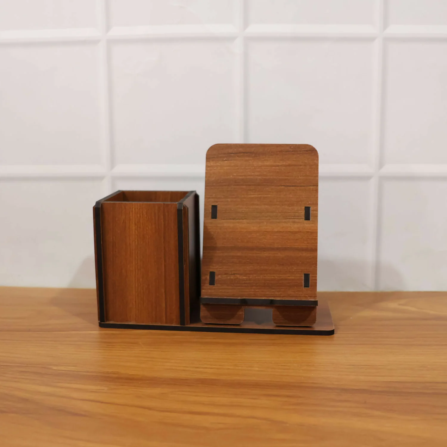 Wooden Desk Organizer with Phone & Tablet Stand - Image 6