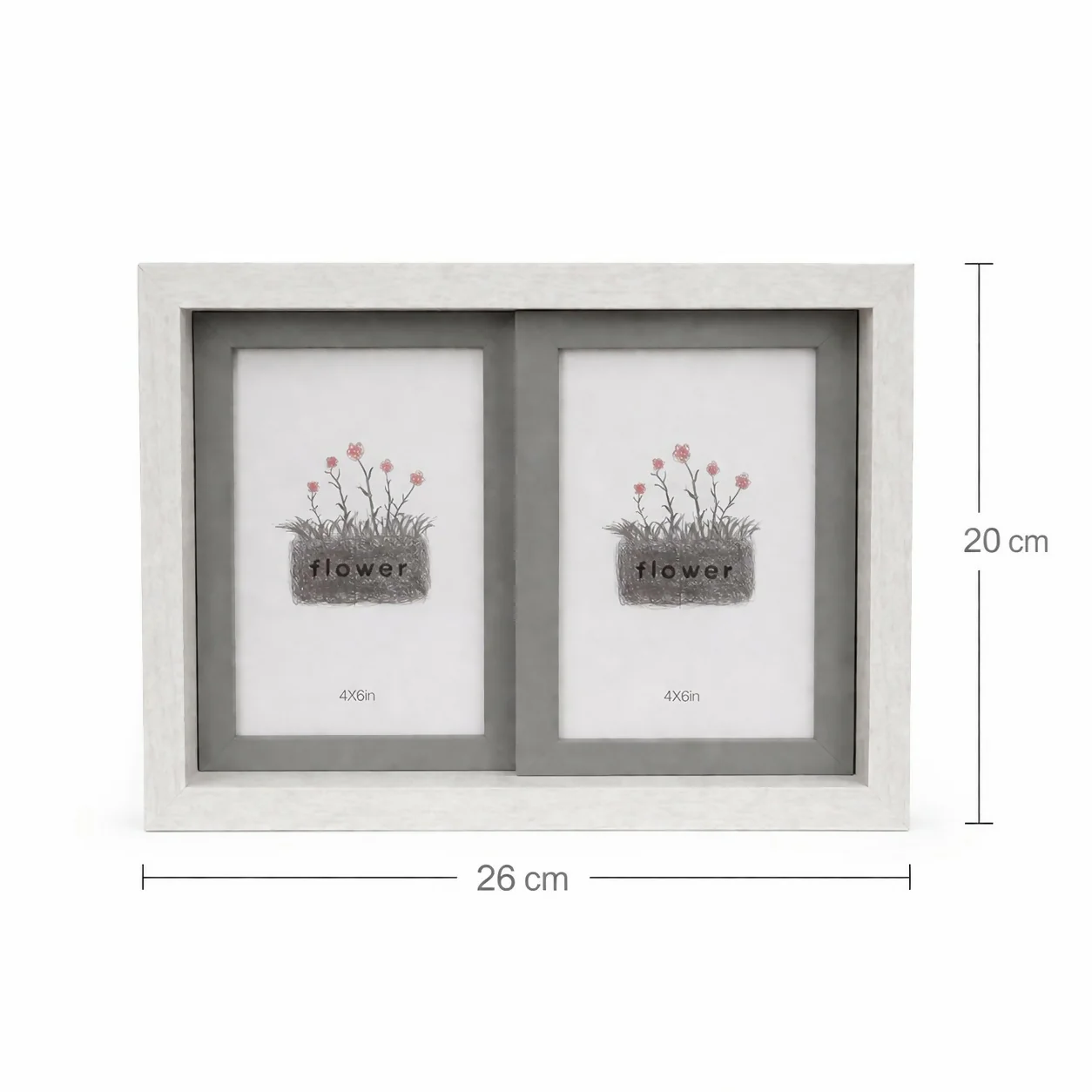 Wooden Double Photo Frame 4x6 Horizontal Tabletop Display Frame - Image 5