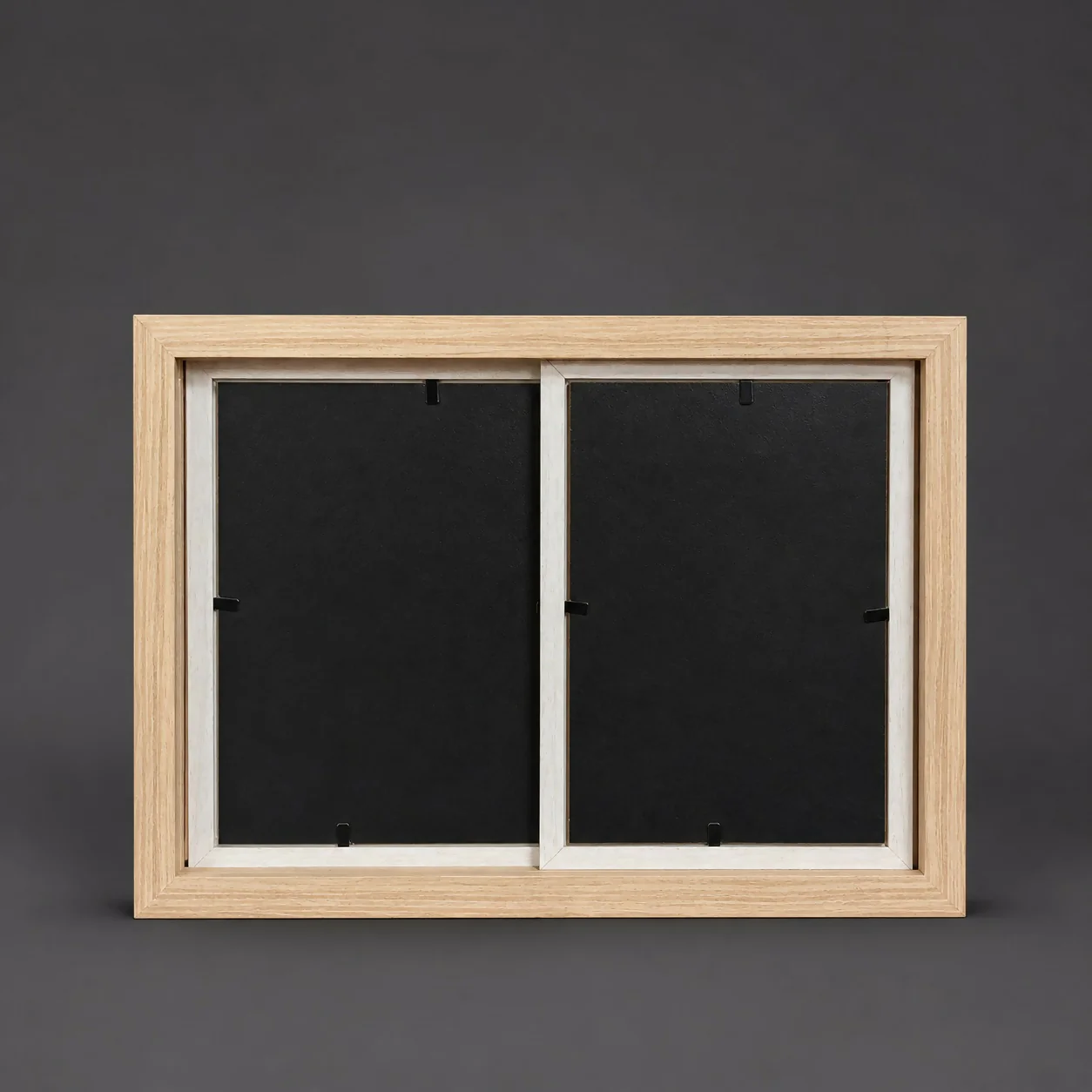 Wooden Double Photo Frame 5x7 Sliding Horizontal Display Frame - Image 4