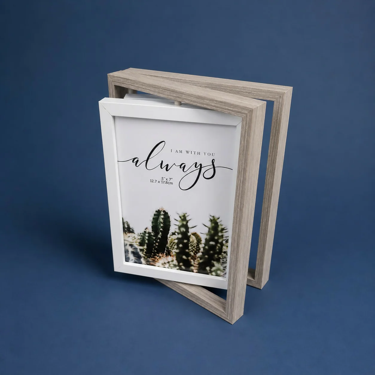Wooden Double Photo Frame Foldable Tabletop 5x7 Picture Display - Image 4