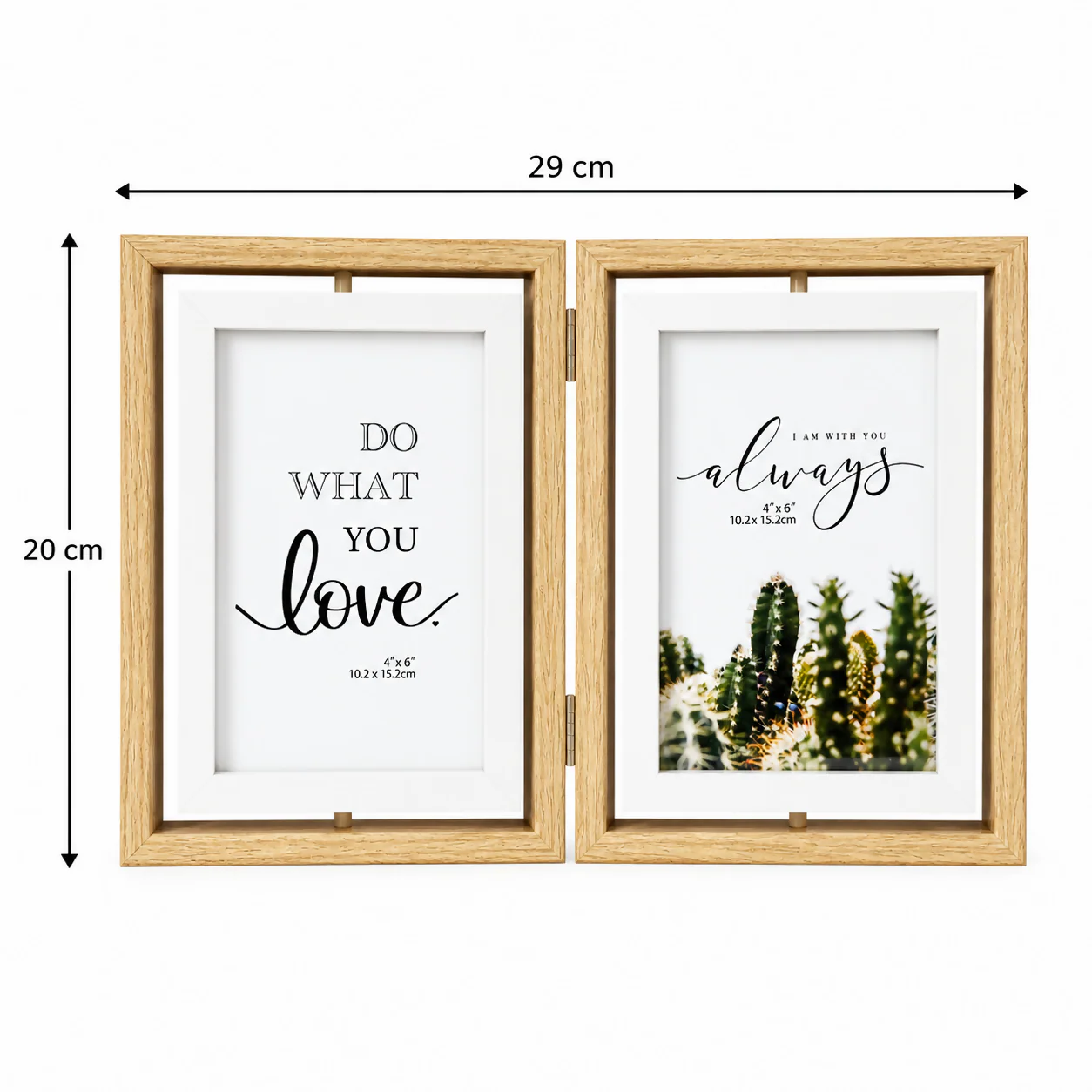 Wooden Double Photo Frame Folding Tabletop 4x6 Display Frame - Image 6