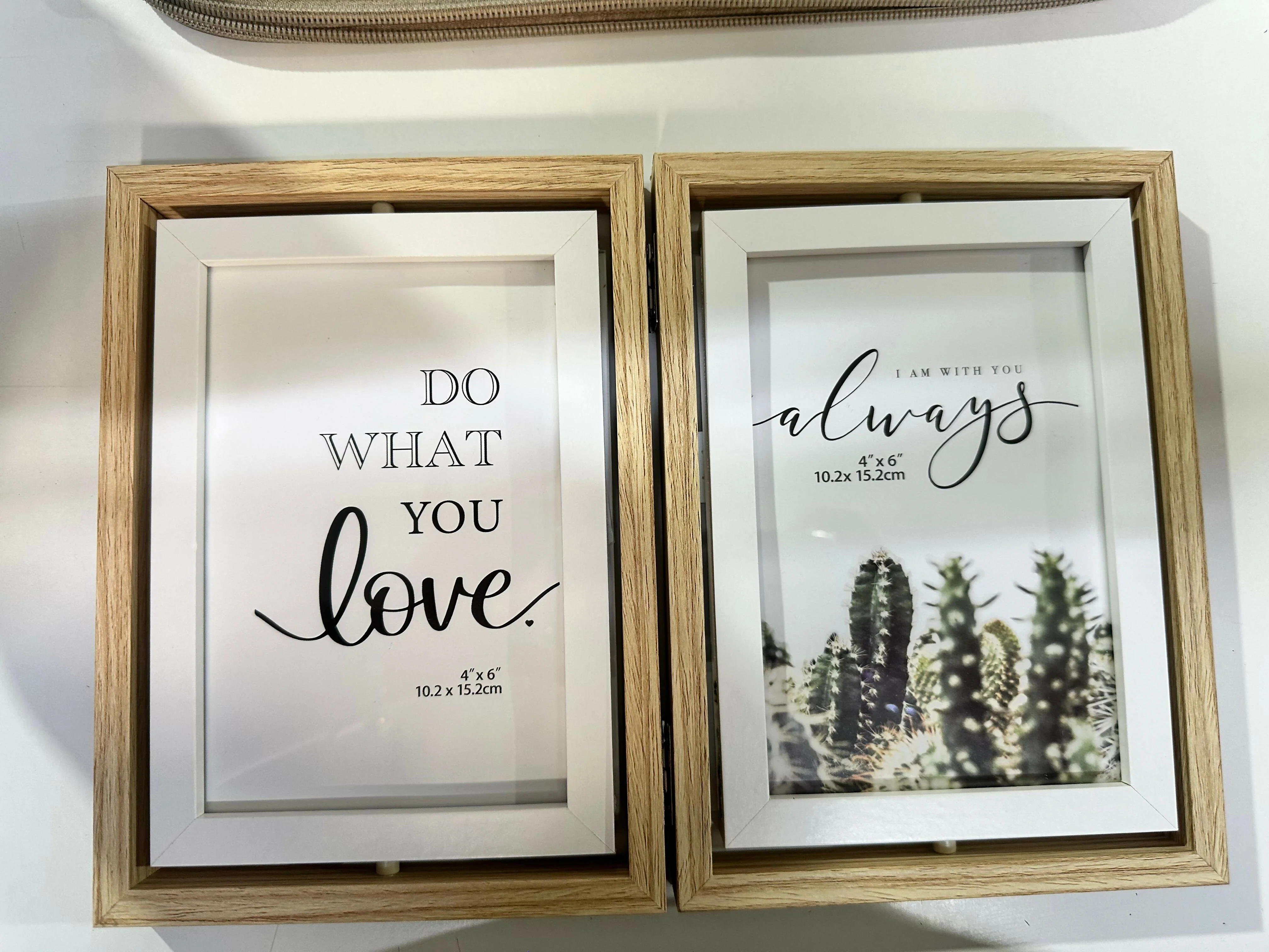 Wooden Double Photo Frame Folding Tabletop 4x6 Display Frame - Image 7