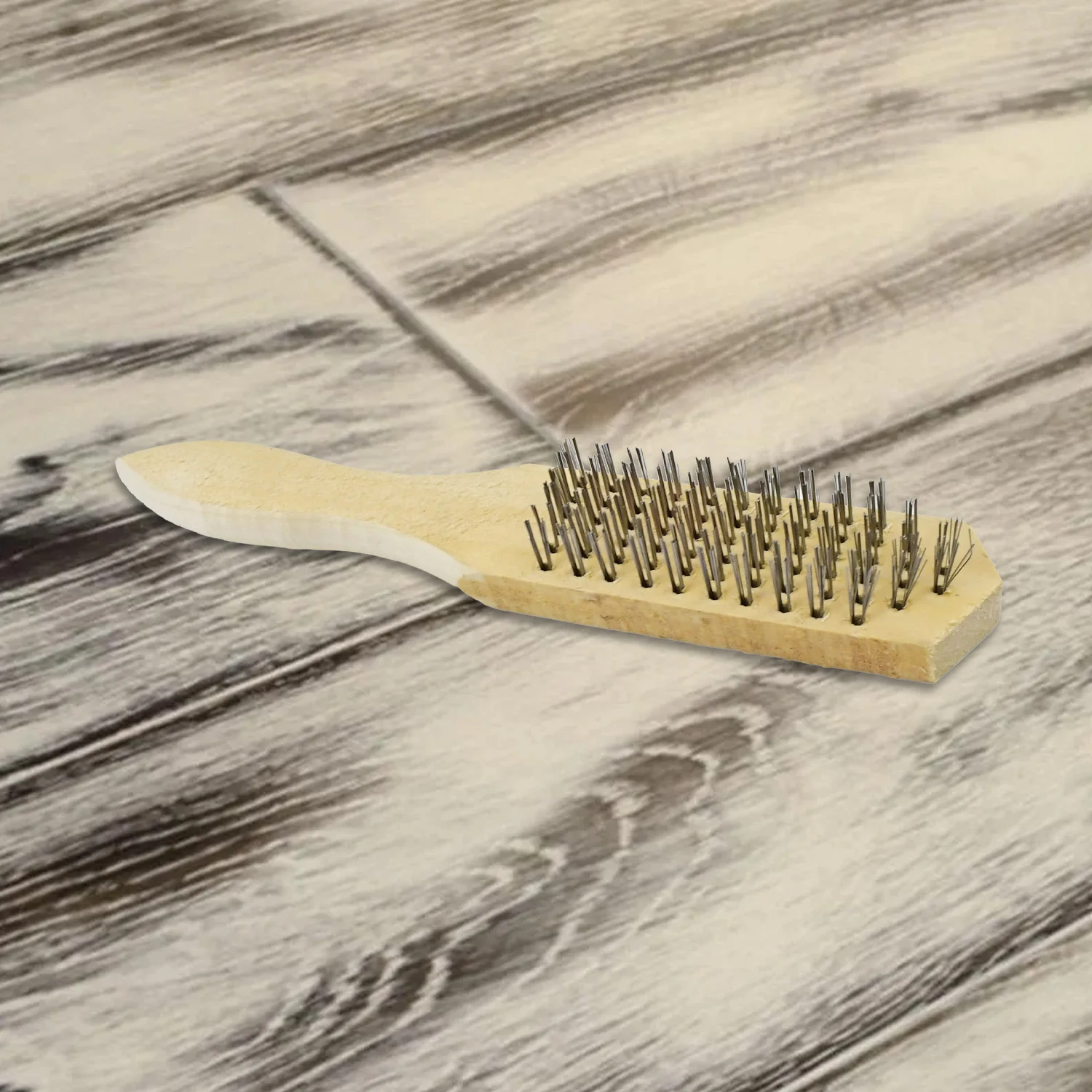 Wooden Handle Steel Wire Brush (1 Pc) - Image 3