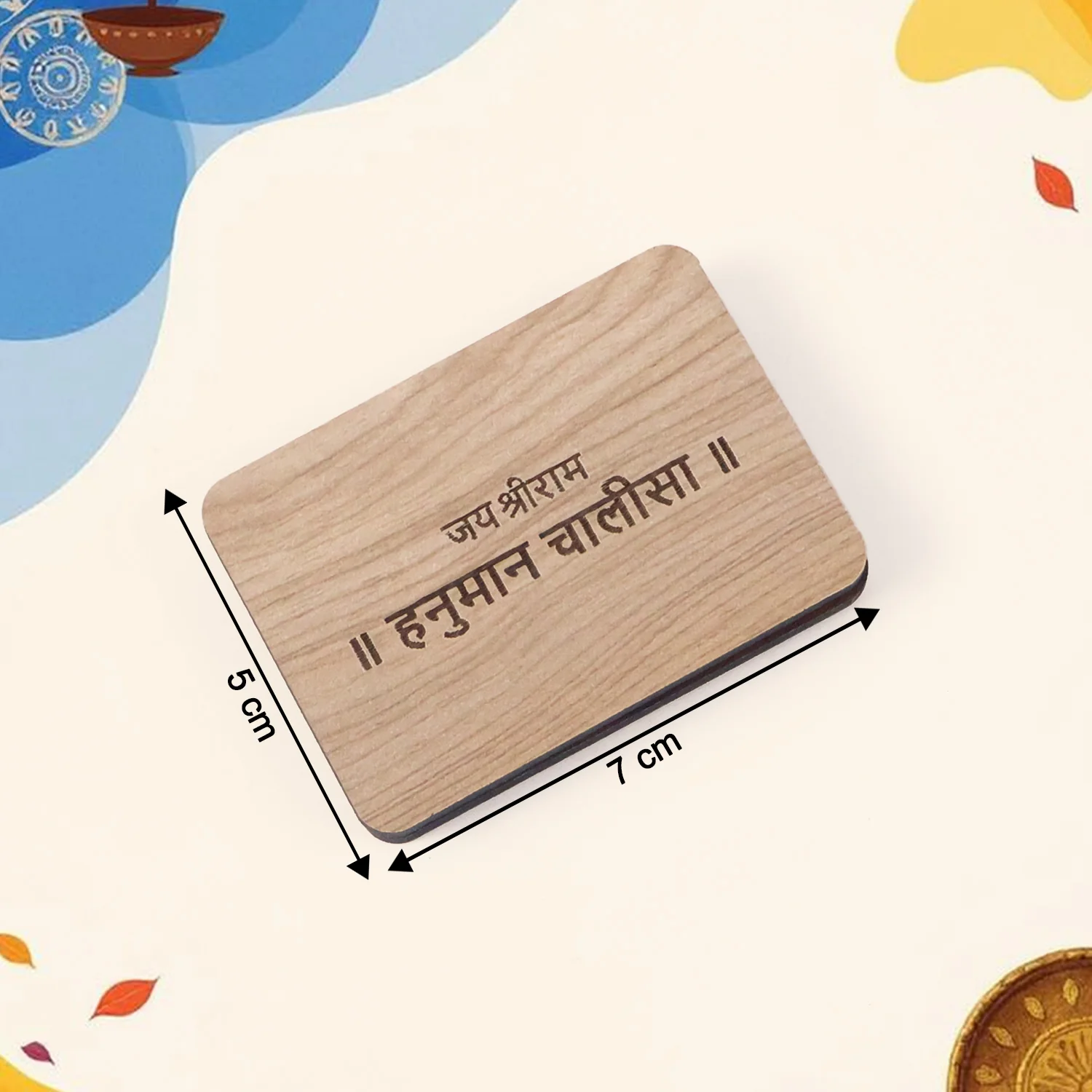 Wooden Hanuman Chalisa Prayer Book for Puja & Gifting – 7 cm x 5 cm - Image 5