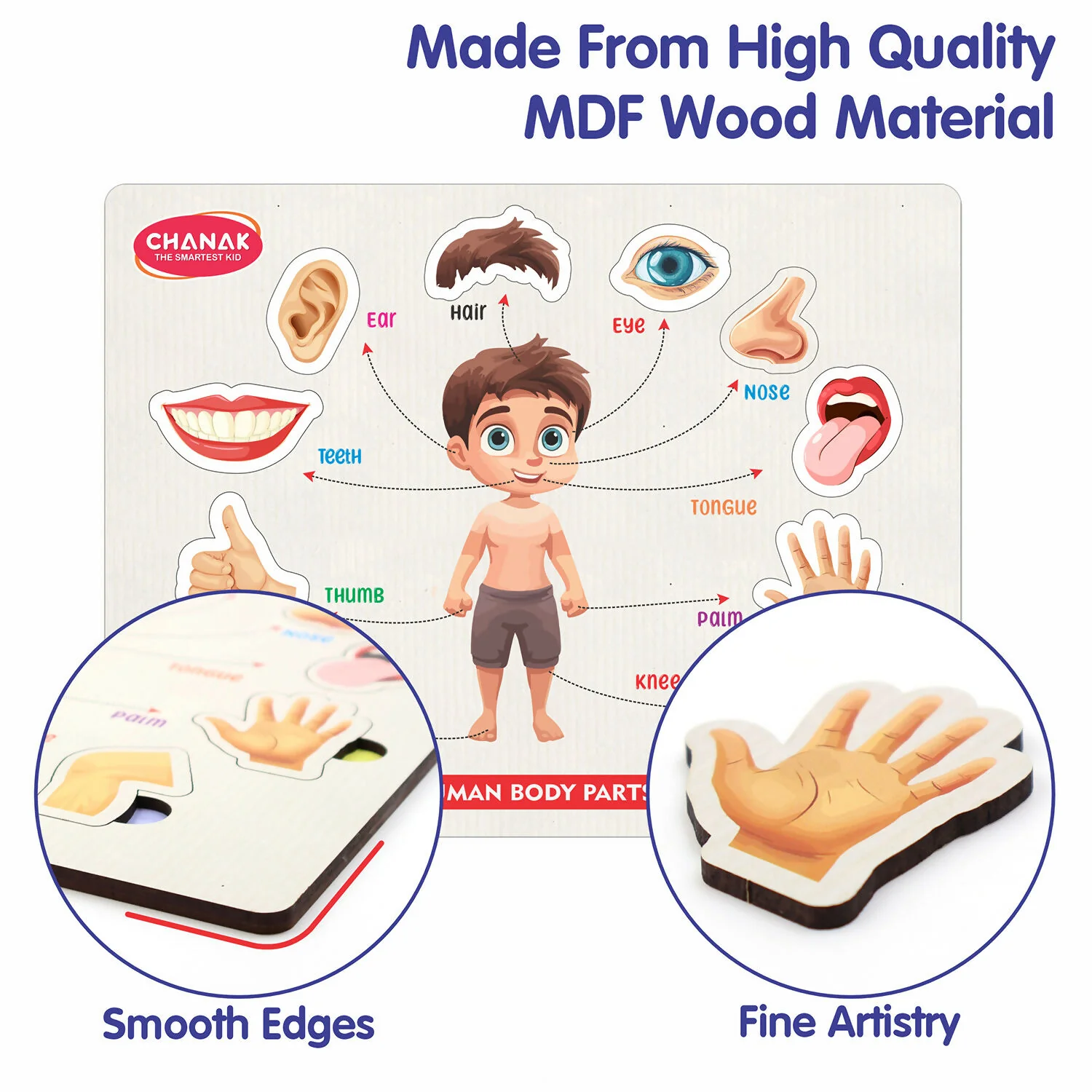 Wooden Human Body Parts Puzzle – Fun Early-Learning Board for Kids - Image 4