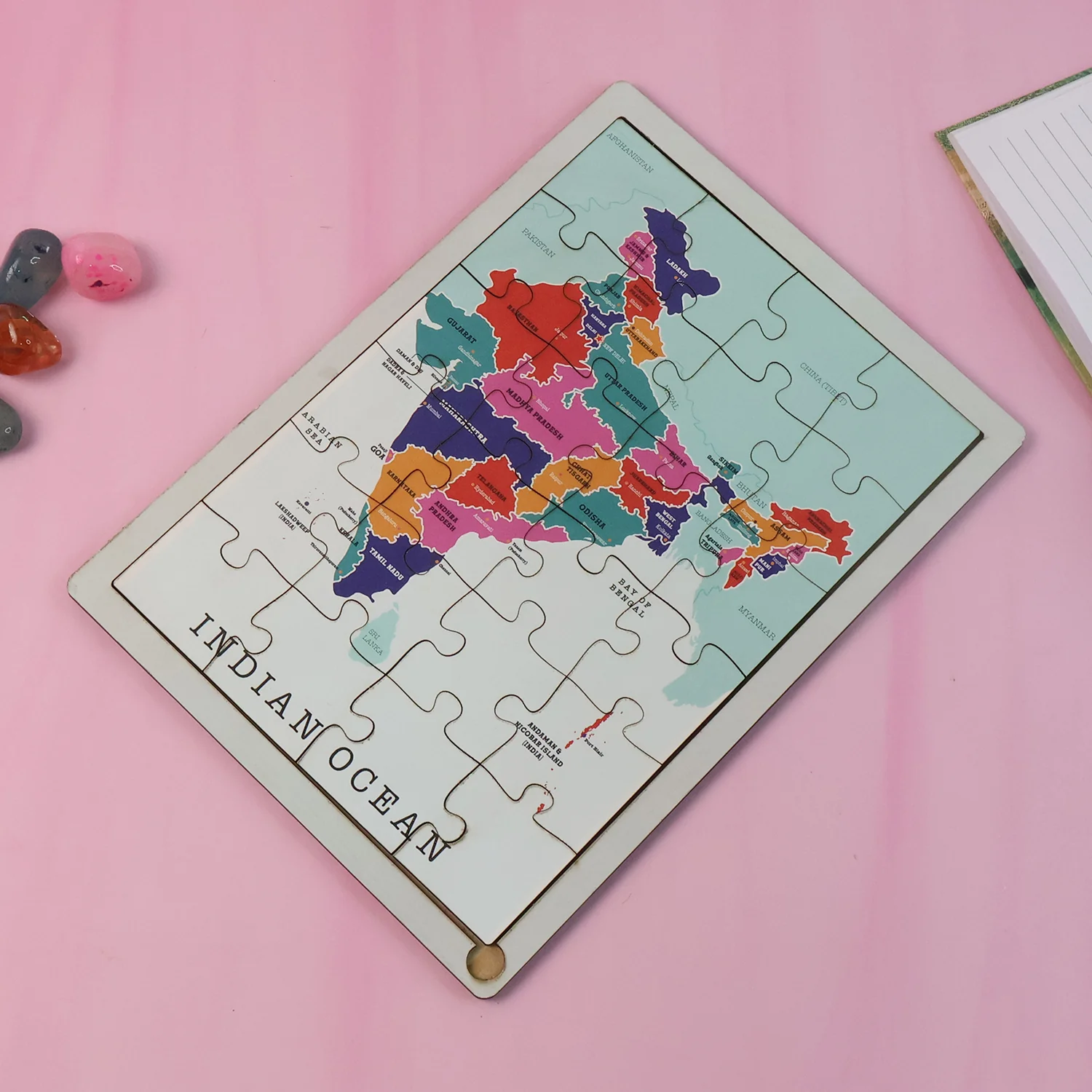 Wooden India Map Puzzle - (1 Set) - Image 3