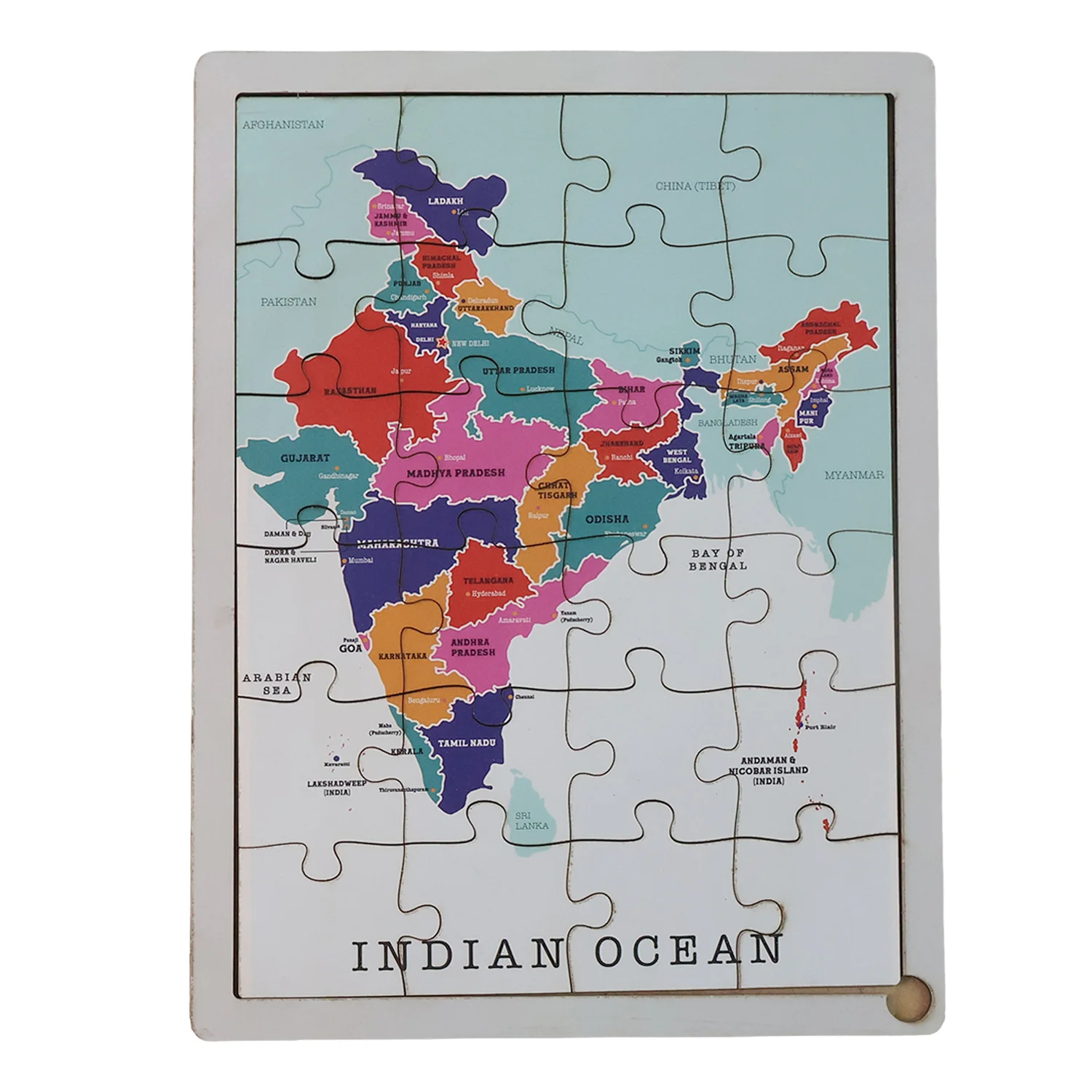 Wooden India Map Puzzle - (1 Set) - Image 5