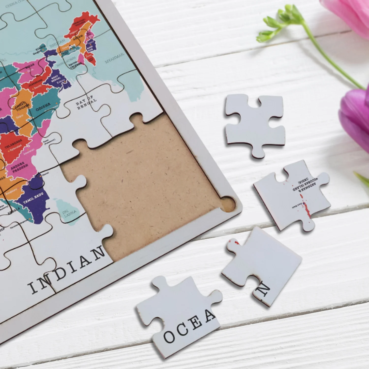Wooden India Map Puzzle - (1 Set) - Image 6