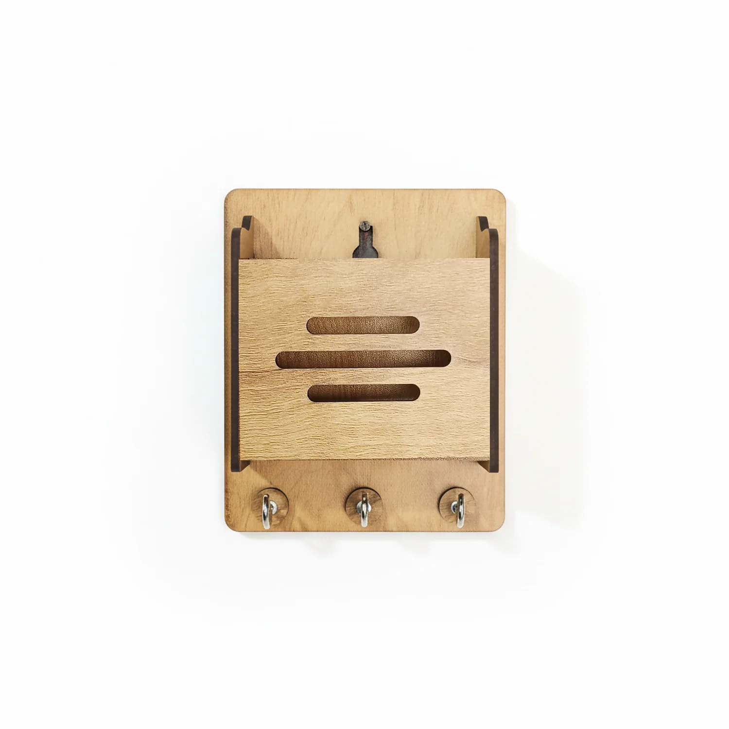 Wooden Key Holder with Mobile Stand | Minimal Home Entryway Décor - Image 3