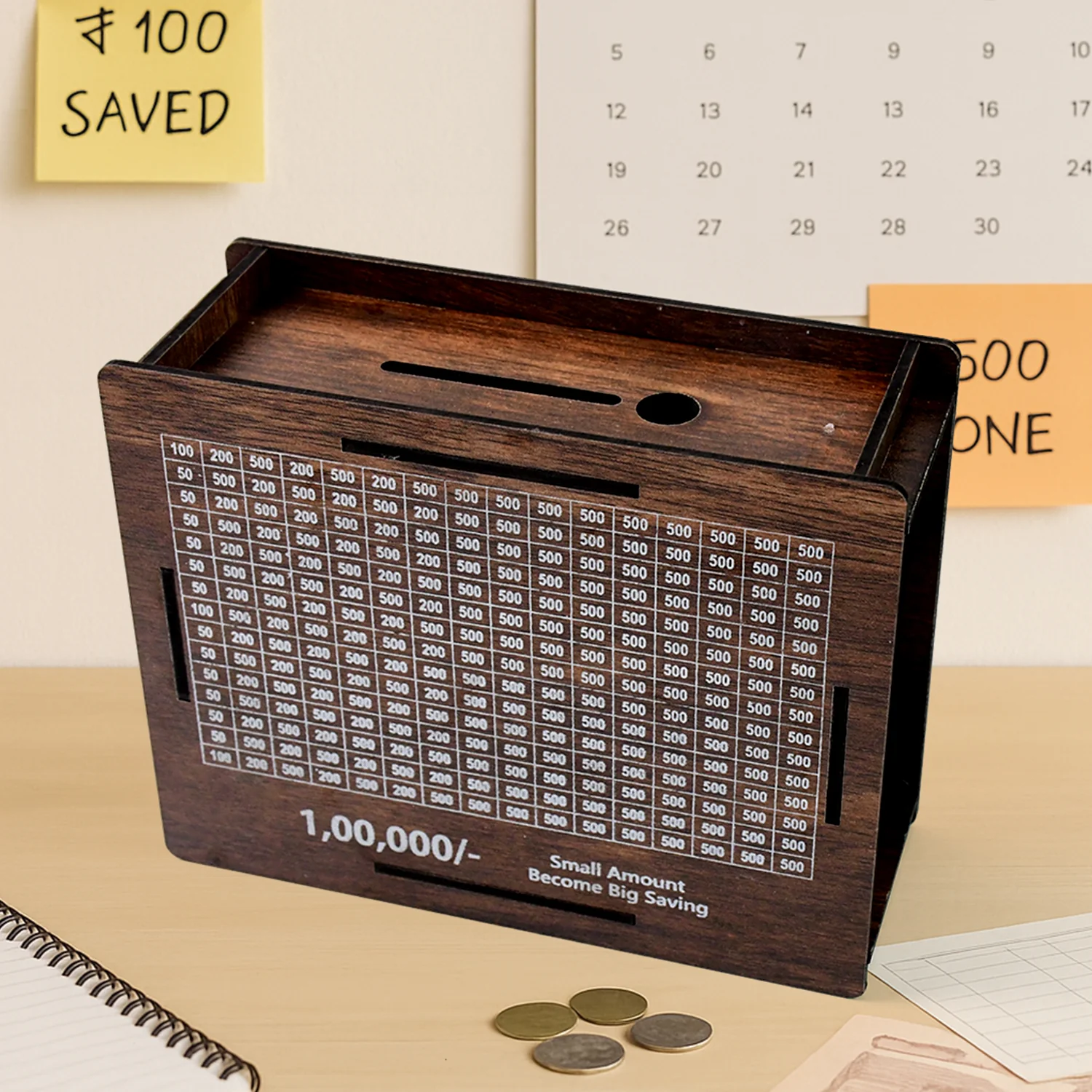 Wooden Money / Piggy Bank, Money Box (1 Pc / Pen Not Included) - Image 3