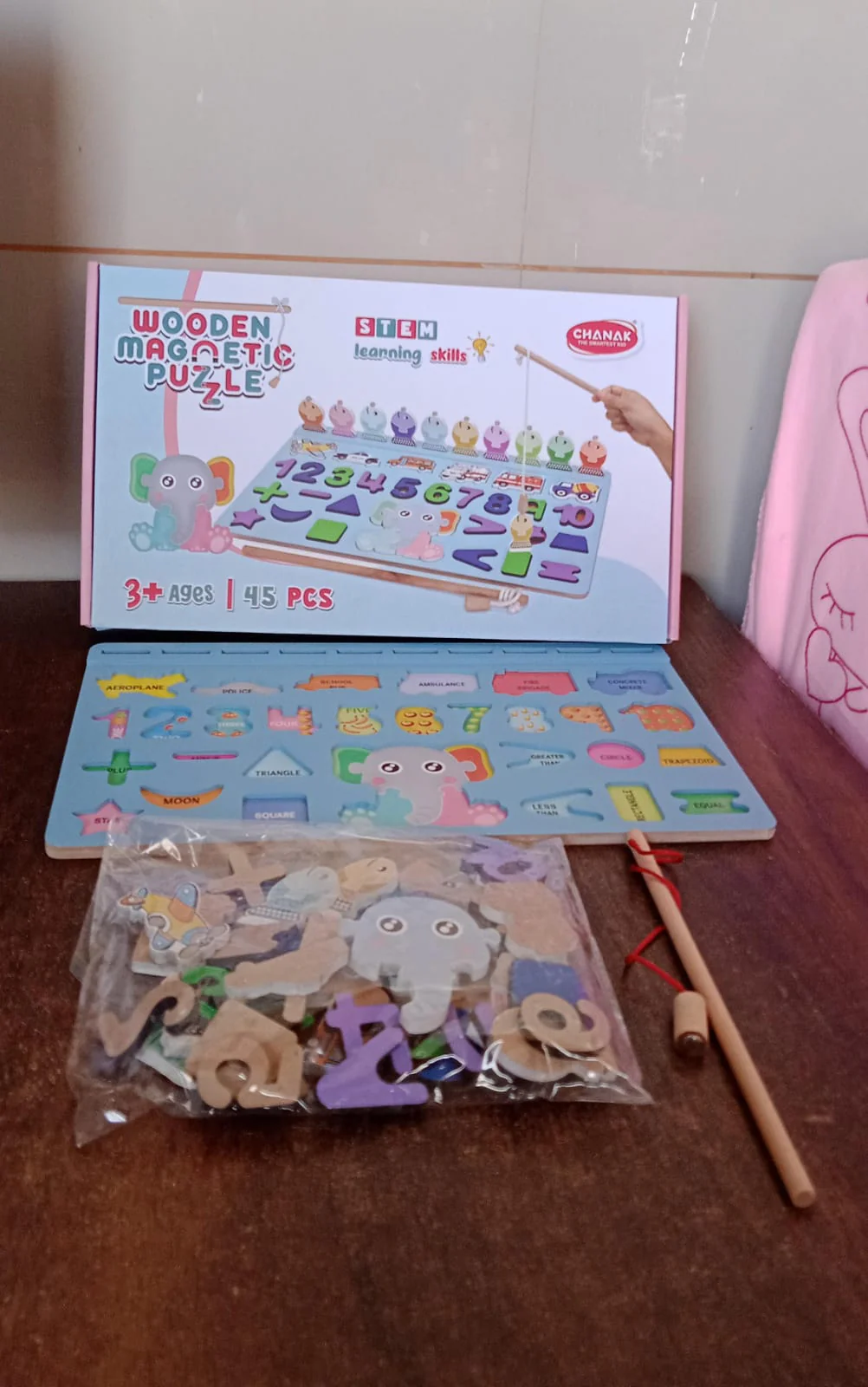 Wooden Number Puzzle Match Board and magnetic rod - Image 7