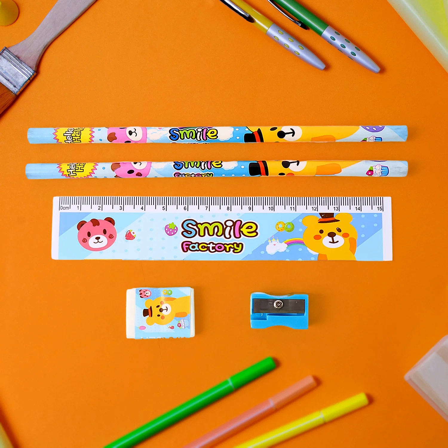 Wooden Pencil Set (5 Pc): School Supplies, Stationery Set for Kids - Image 3