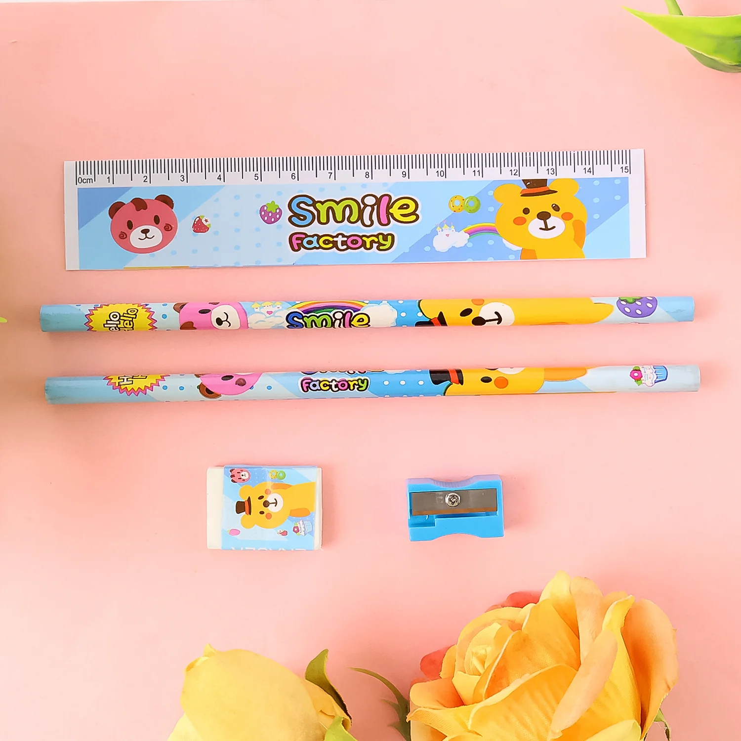 Wooden Pencil Set (5 Pc): School Supplies, Stationery Set for Kids - Image 4