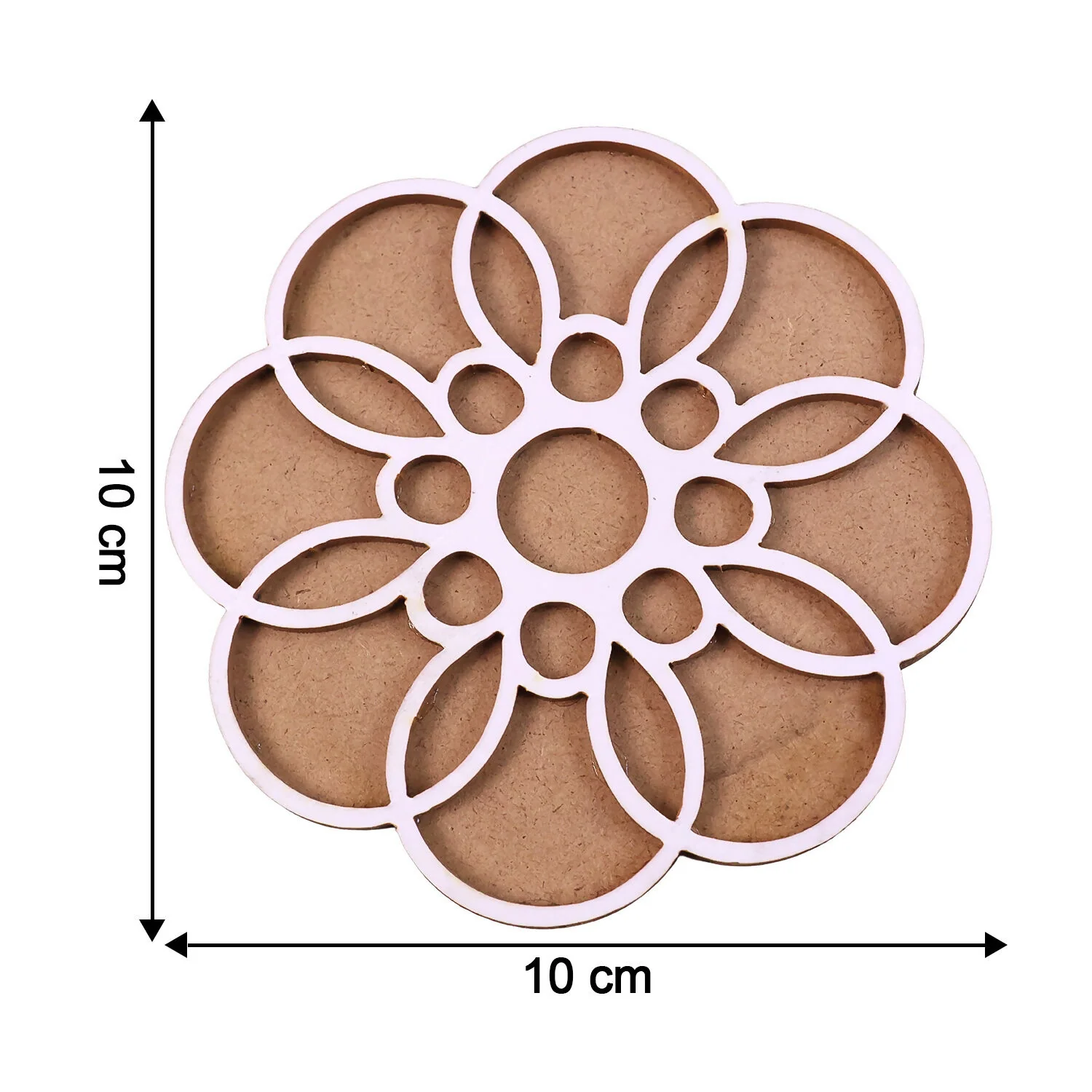 Wooden Rangoli Stencil | Round Petal Flower Design - Image 6