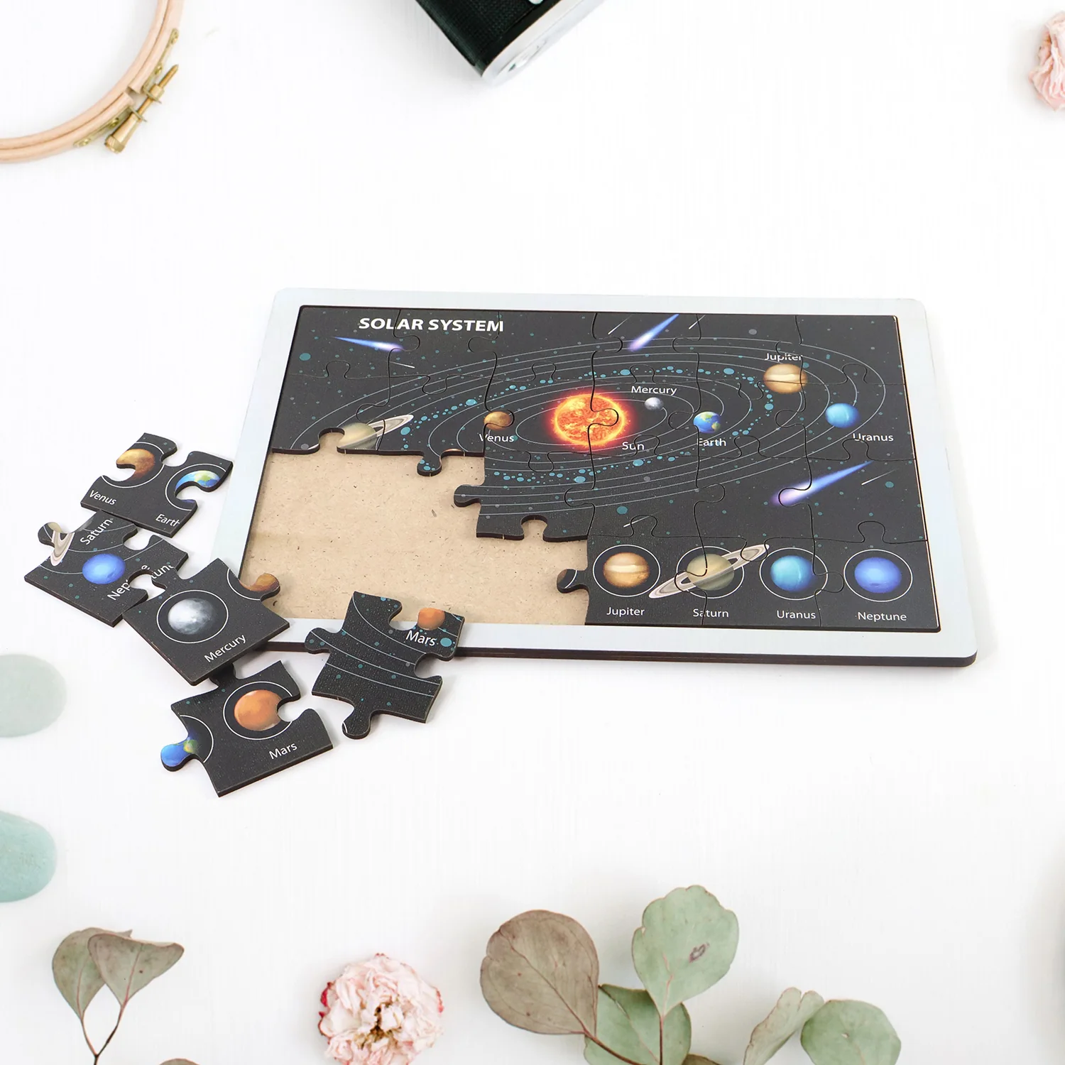 Wooden Solar System Puzzle for Kids - (1 Set) - Image 4