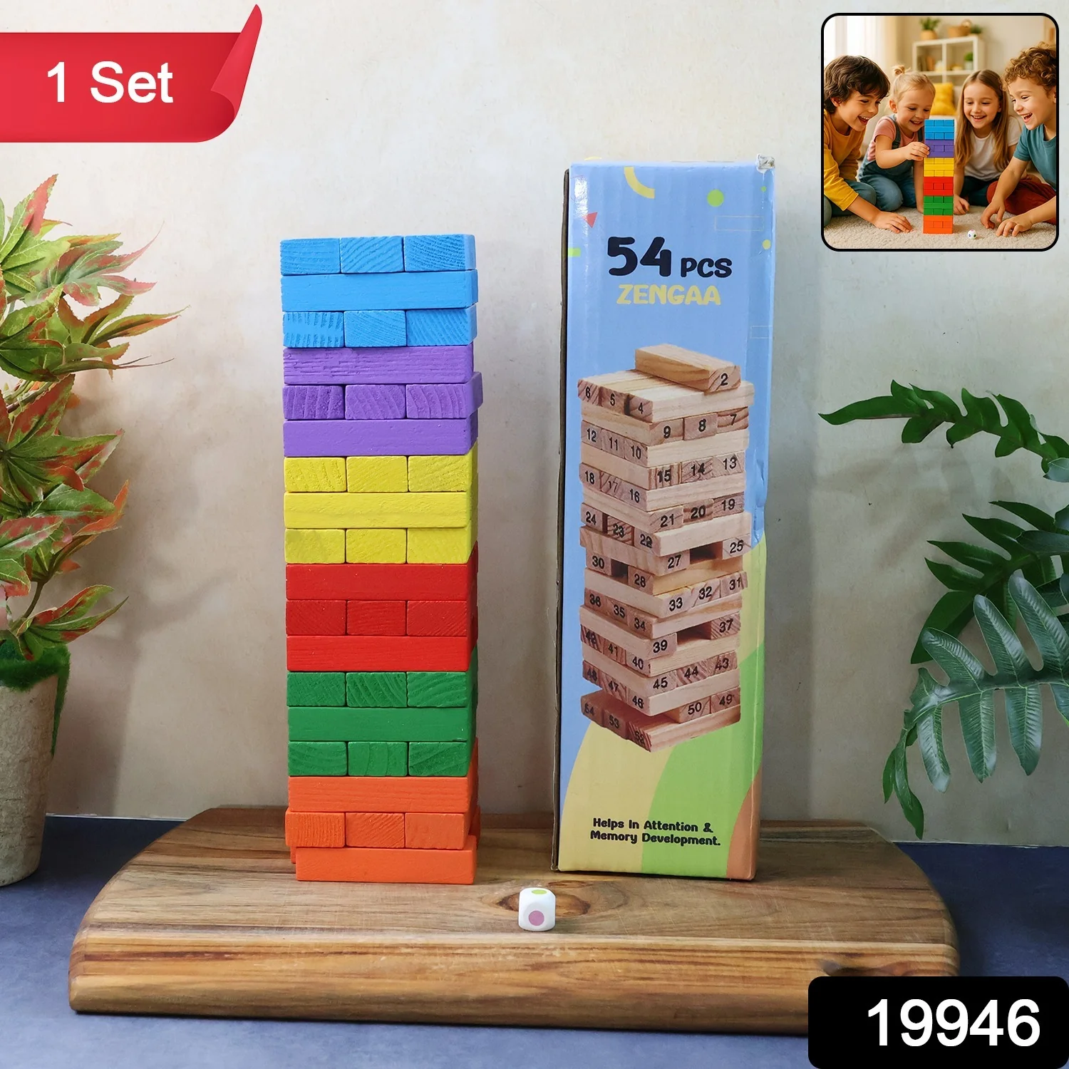 Wooden Stacking Tower Game - (54 Pc) - Image 2