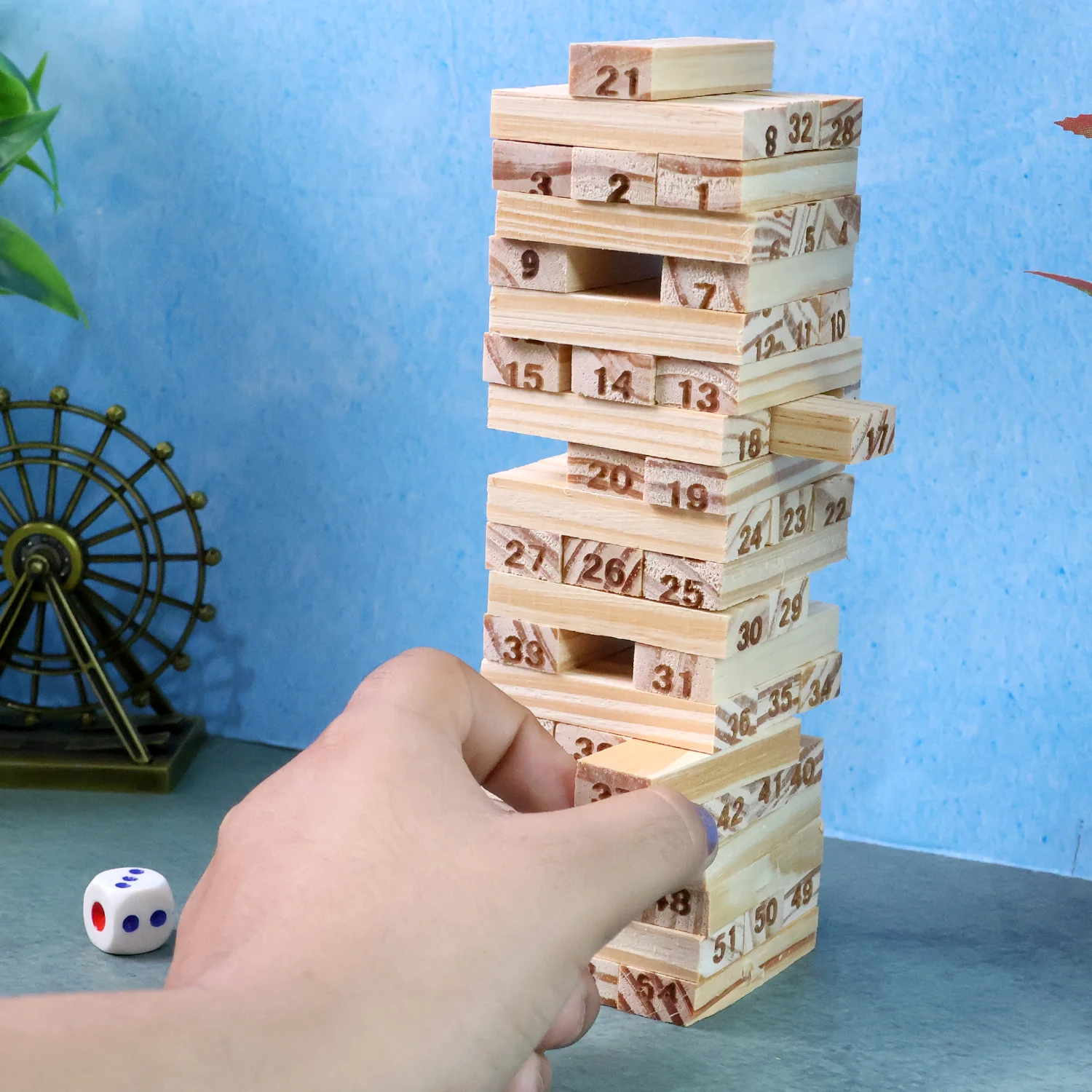 Wooden Tumbling Tower Game - (Set) - Image 4