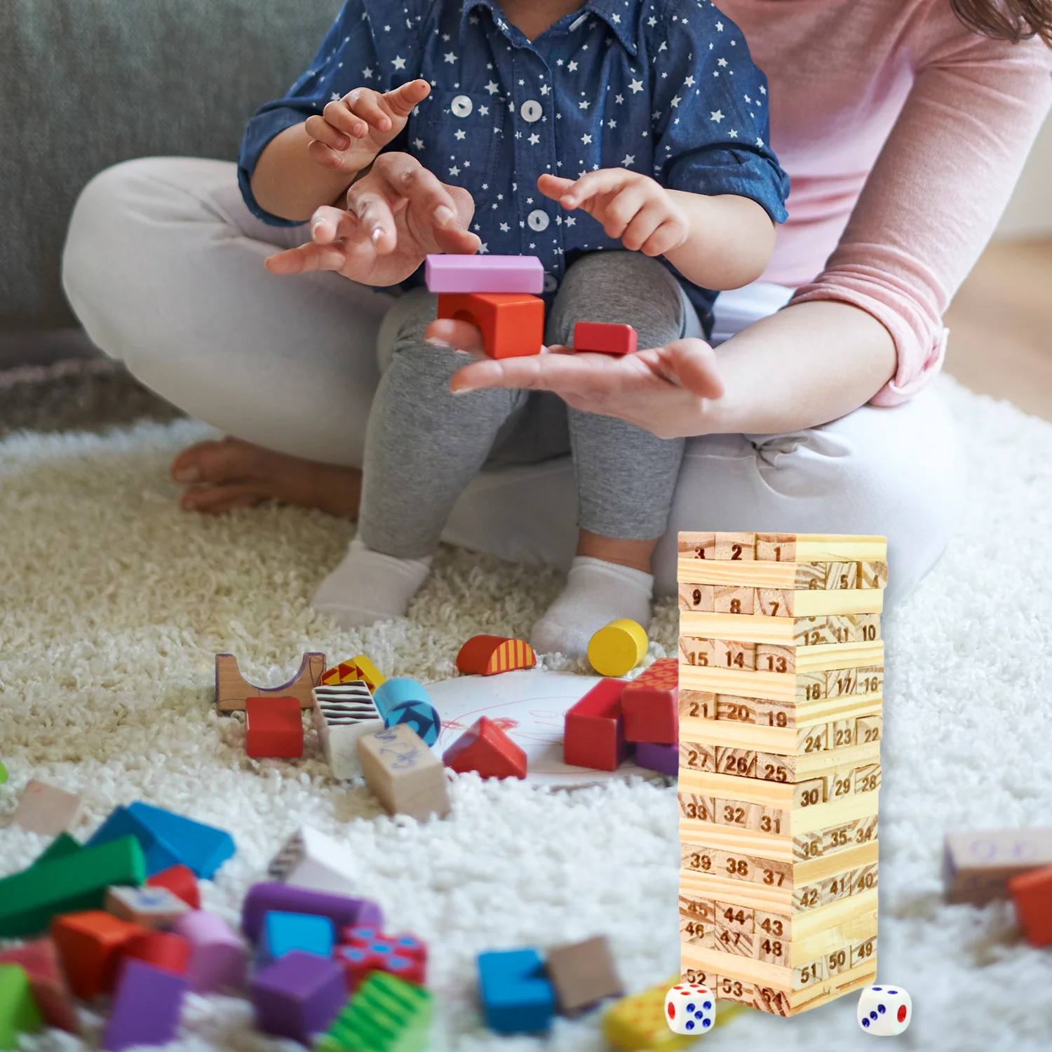 Wooden Tumbling Tower Game - (Set) - Image 6