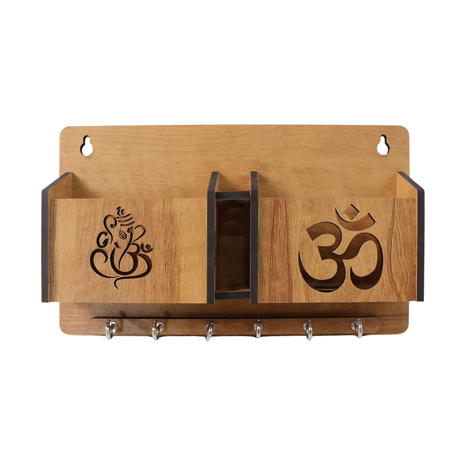 Wooden Wall Mounted Key Holder with Mobile Stand - Image 5